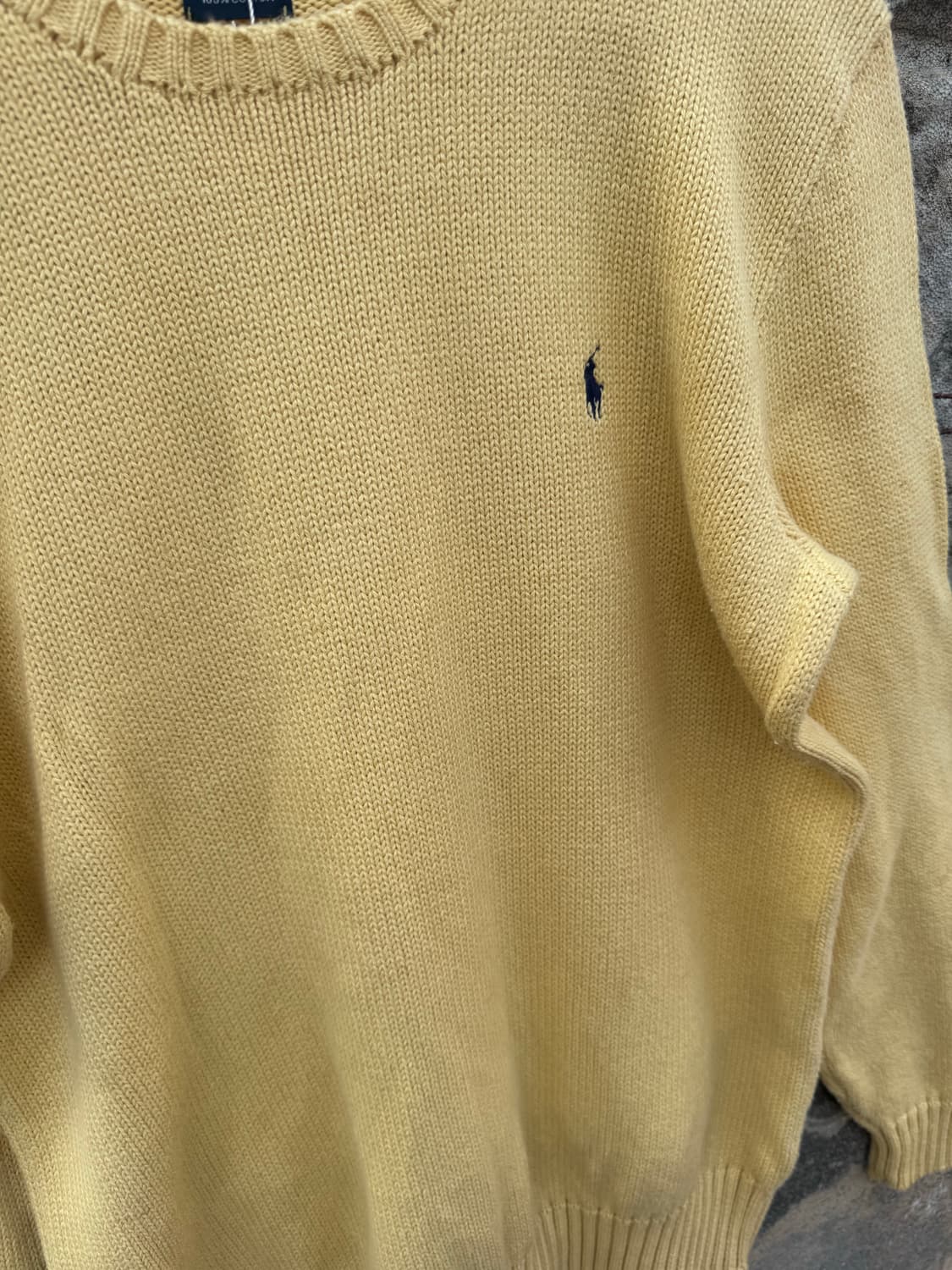 90s 폴로 랄프로렌 빈티지 코튼 니트 옐로우 L 상품이미지4