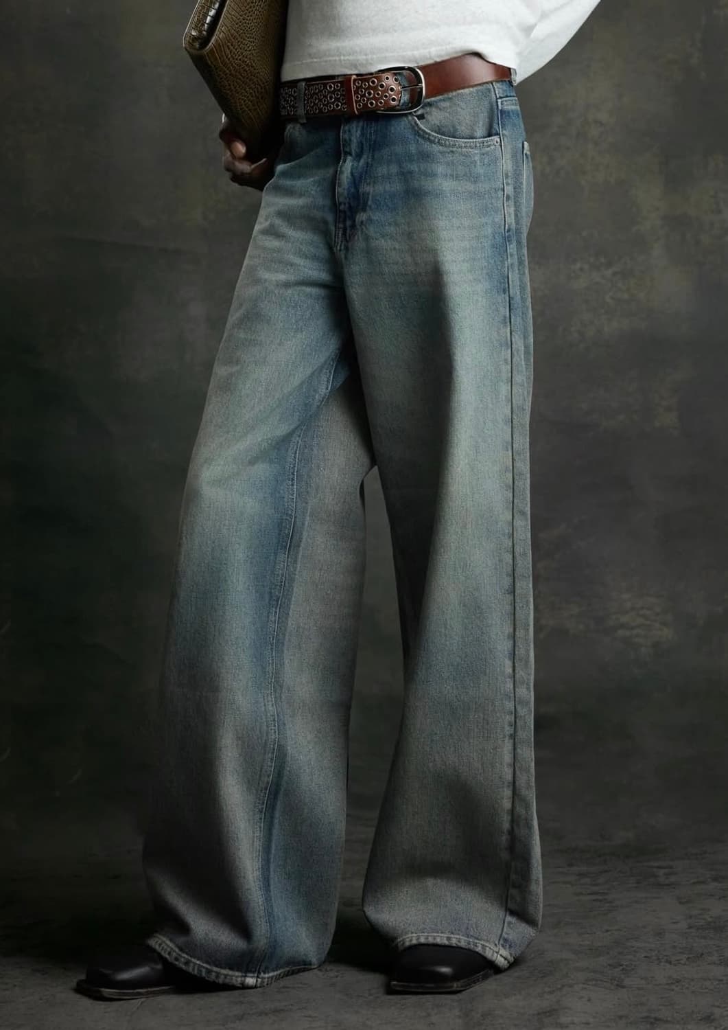 P.I. 1211 라이트 워시 와이드 레그 데님 32/30 상품이미지7