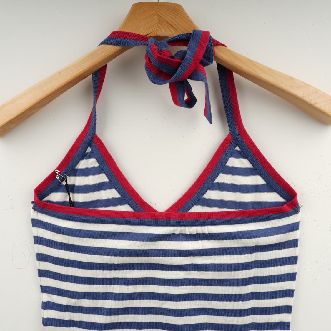 [영국 존스메들리 정품] 마린 스트라이프 니트 홀터 탑(Red/Navy) 상품이미지4