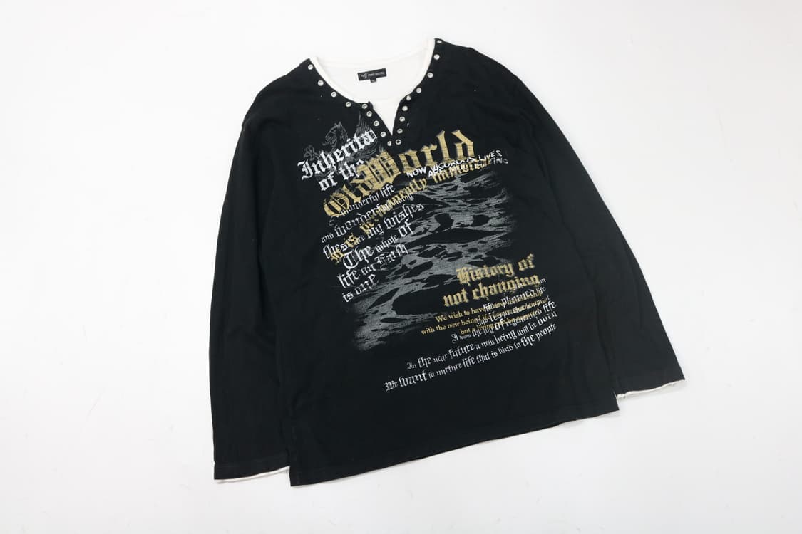 PINO BAZZO 피노바조 빈티지 아일렛 레이어드 블랙 롱슬리브 상품이미지2