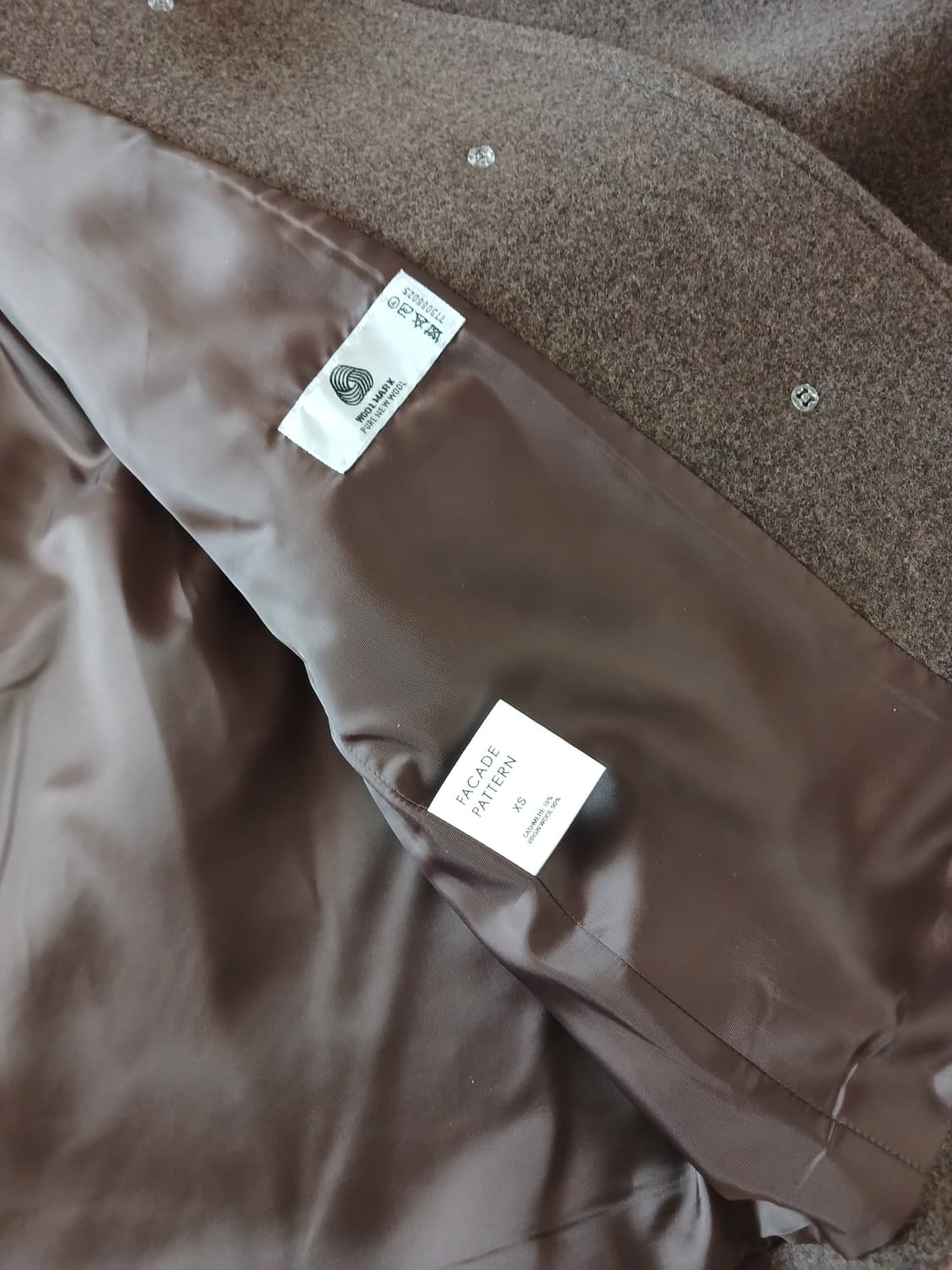 파사드패턴 오버핏 캐시미어 하프 코트 멜란지 브라운 xs 상품이미지3