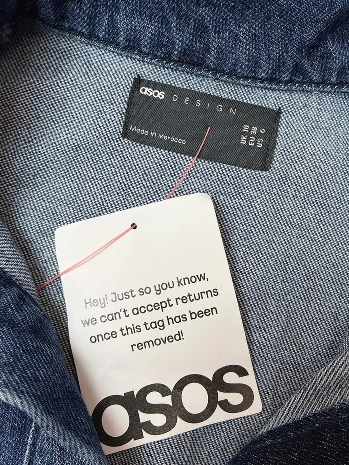 아소스 ASOS 트임 크롭 카라 데님 롱 슬리브 PN4900 상품이미지5