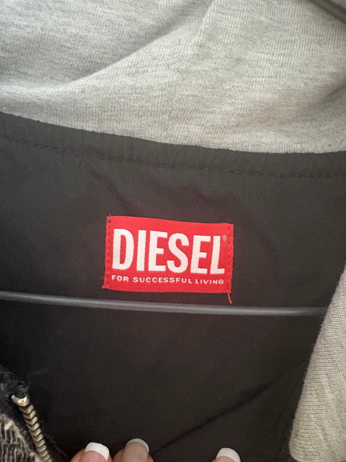 Diesel 디젤 트위드 크롭 후드 집업 상품이미지5