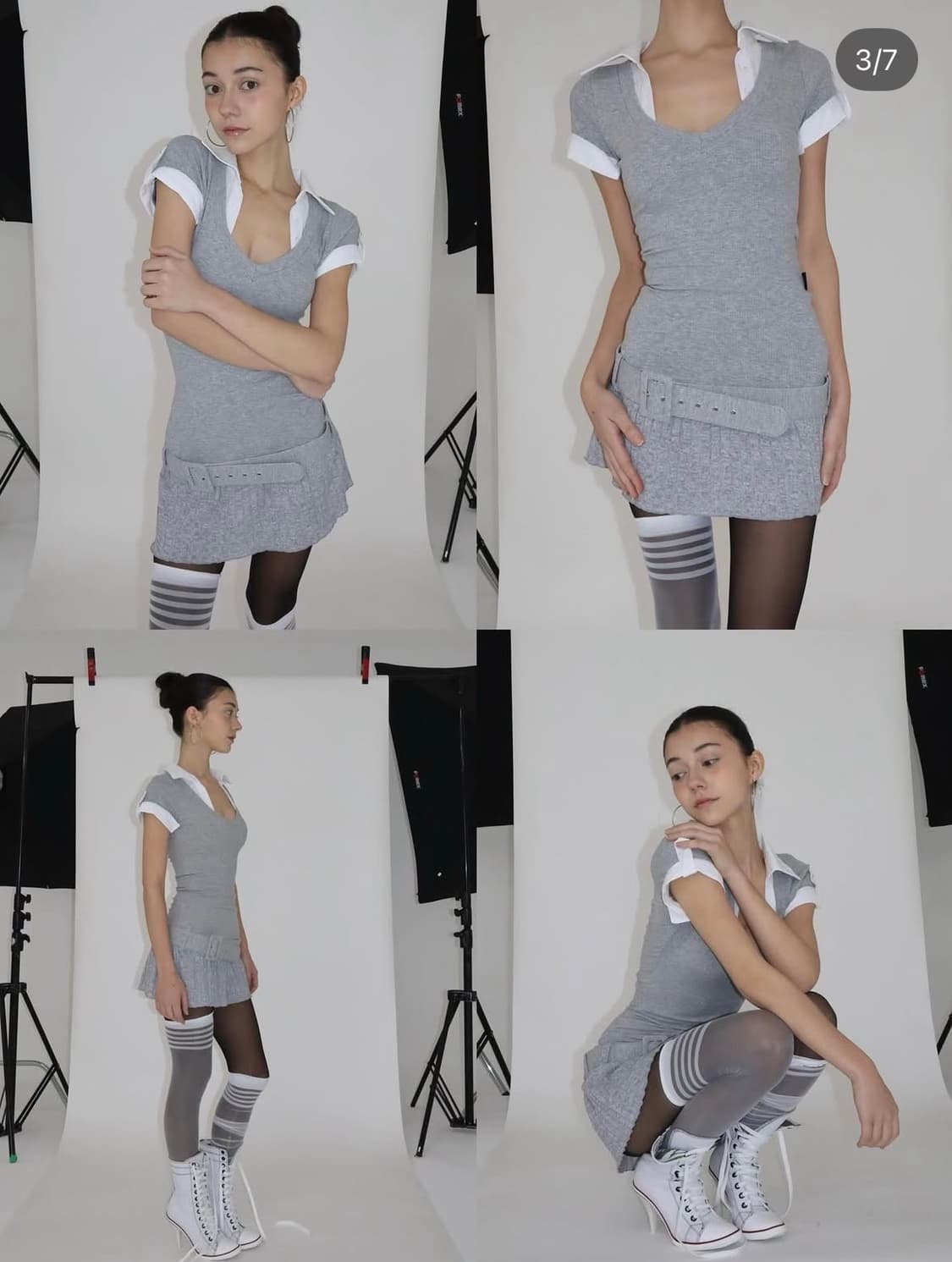 비앤프롬 bnfrom study waist belt dress gray 상품이미지3