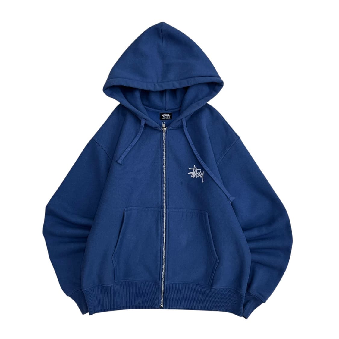 스투시 미니로고 블루 후드집업 S 상품이미지2