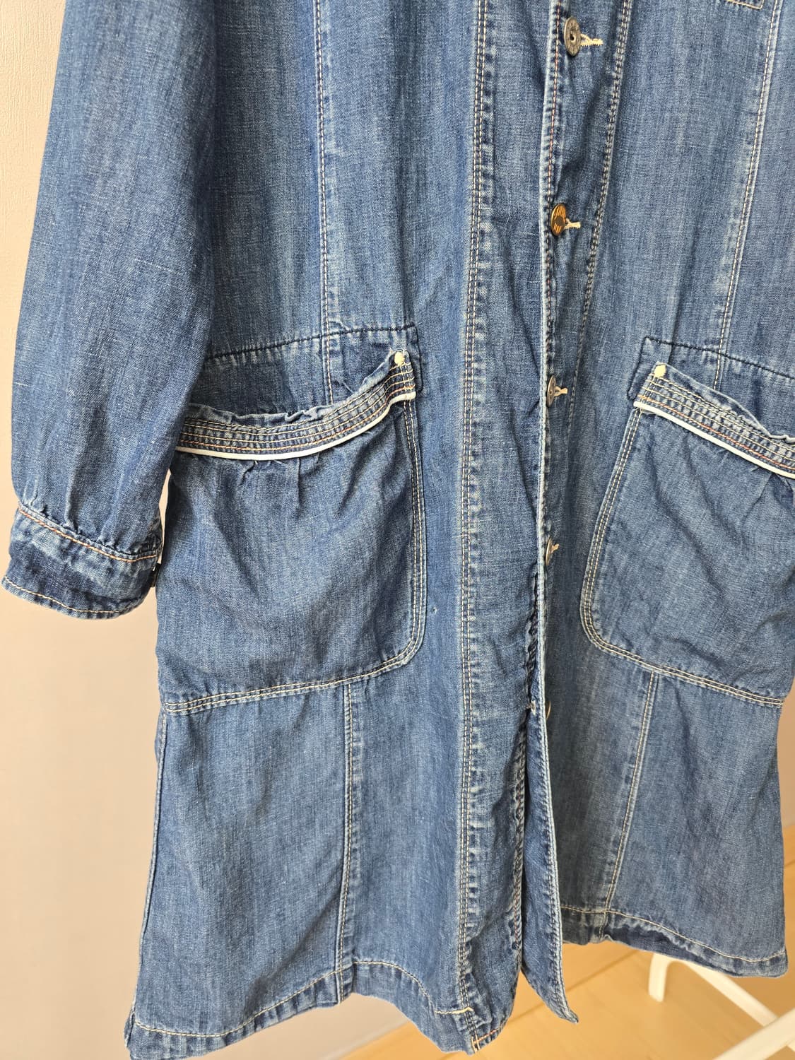 CUBE SUGAR 모리걸  Washed Denim Coat 상품이미지6