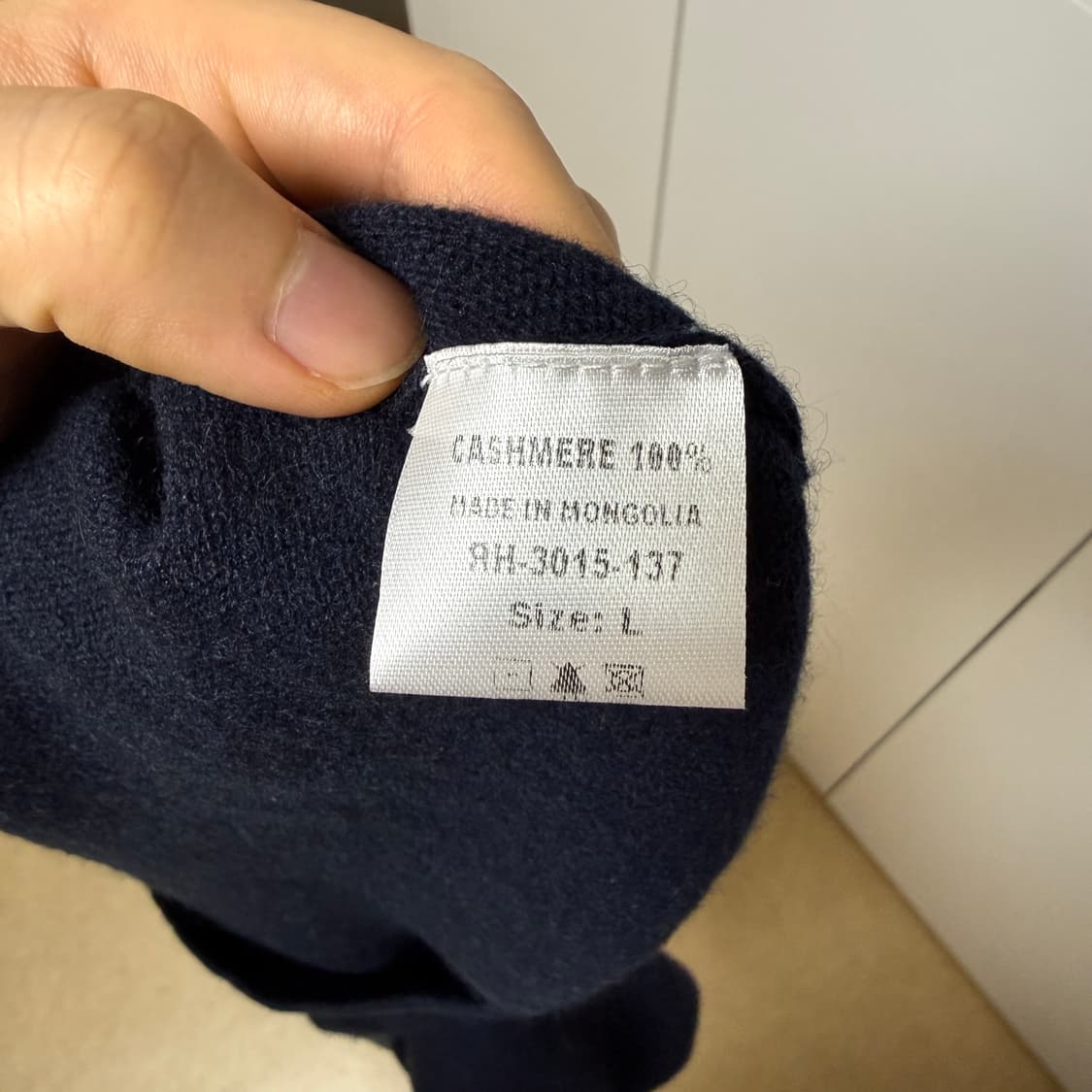 EVSEG 캐시미어 100% 하프 니트집업 네이비 L 상품이미지3
