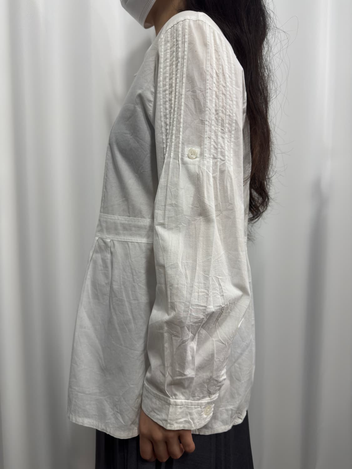 white pintuck shirt 상품이미지4