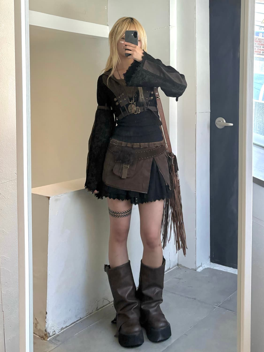 Ozz On Brown Oriental Crop jaket 상품이미지5