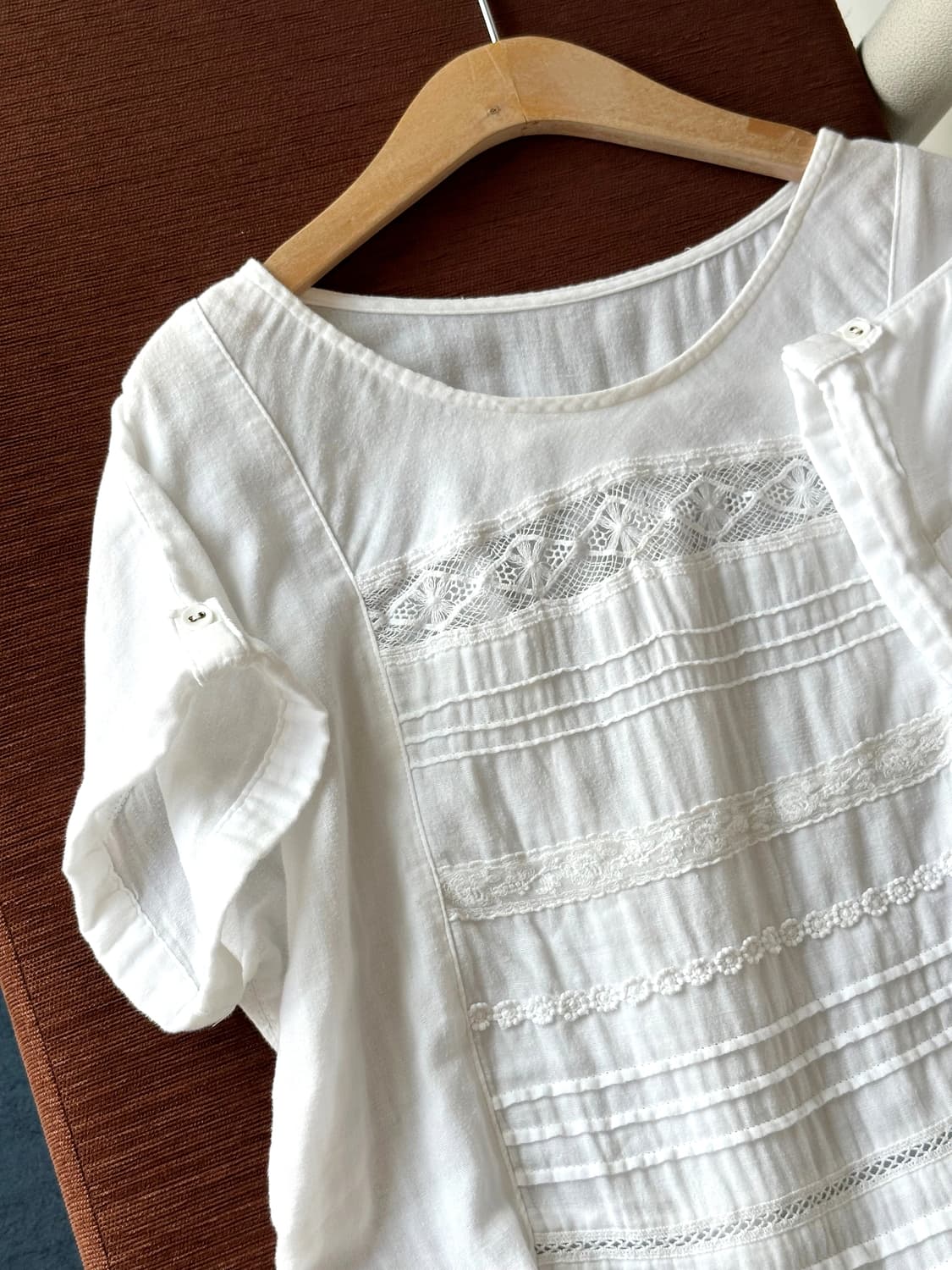 Natural cotton vintage pattern P/O shirt 상품이미지2