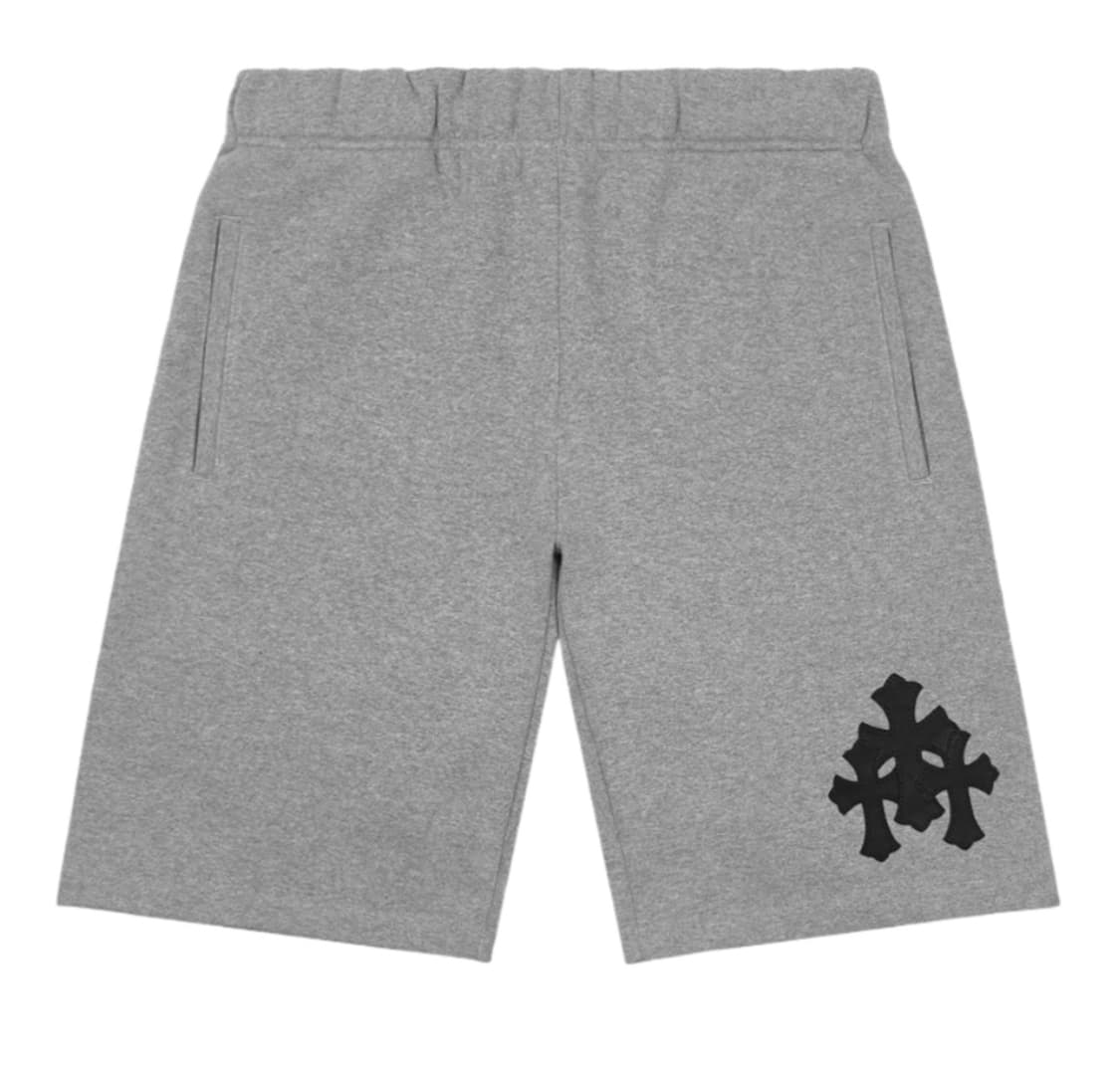 [L] 크롬하츠 트리플 크로스 레더 패치 페이퍼잼 스웨트  숏팬츠 반바지 상품이미지1