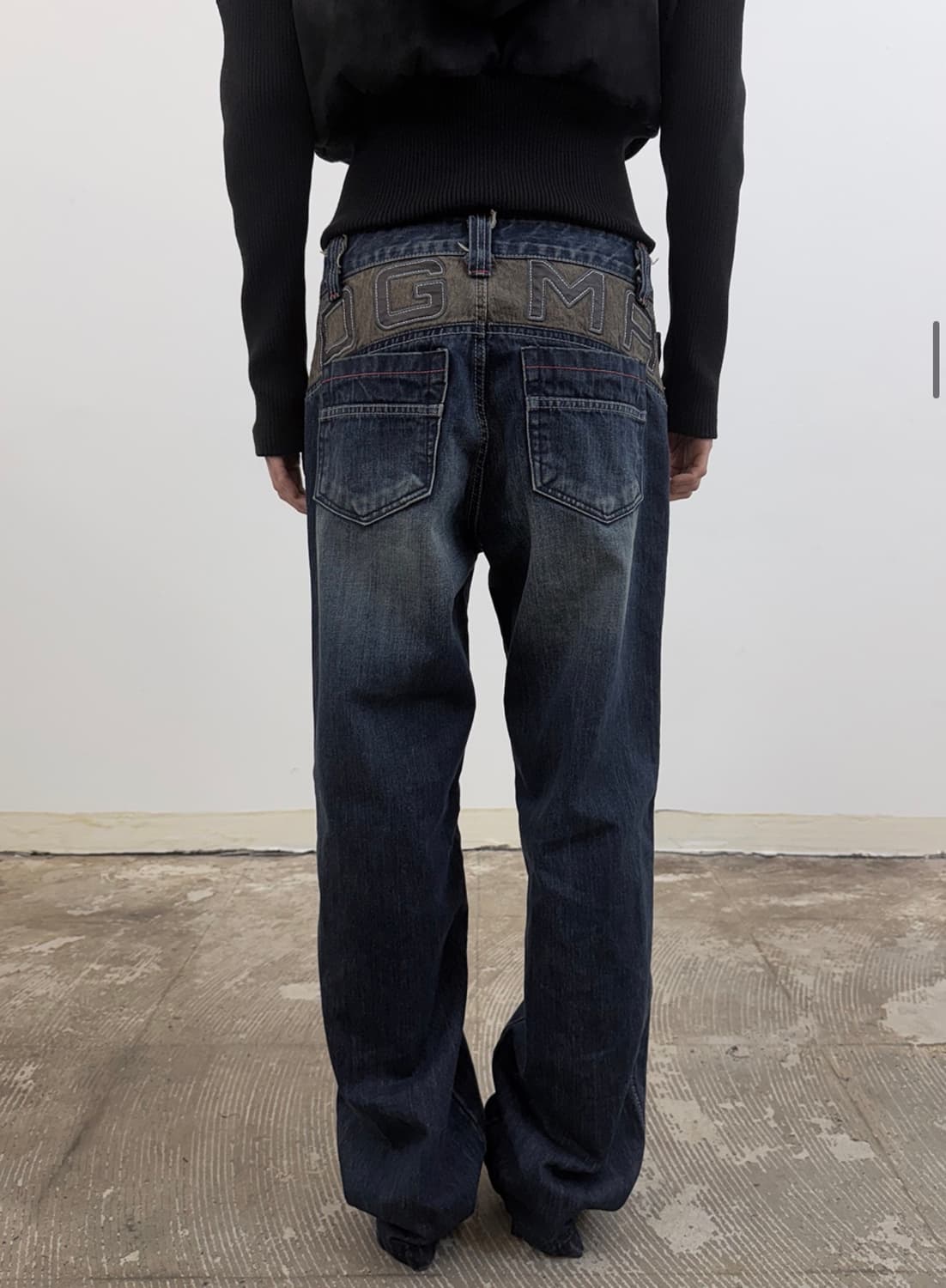 도그마엑스 패치 세미 배기 데님 팬츠 상품이미지2