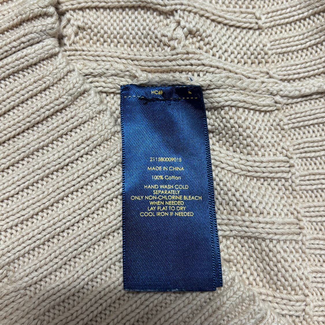 XS 폴로랄프로렌 브라운 포니 여성용 코튼 케이블 니트 상품이미지5