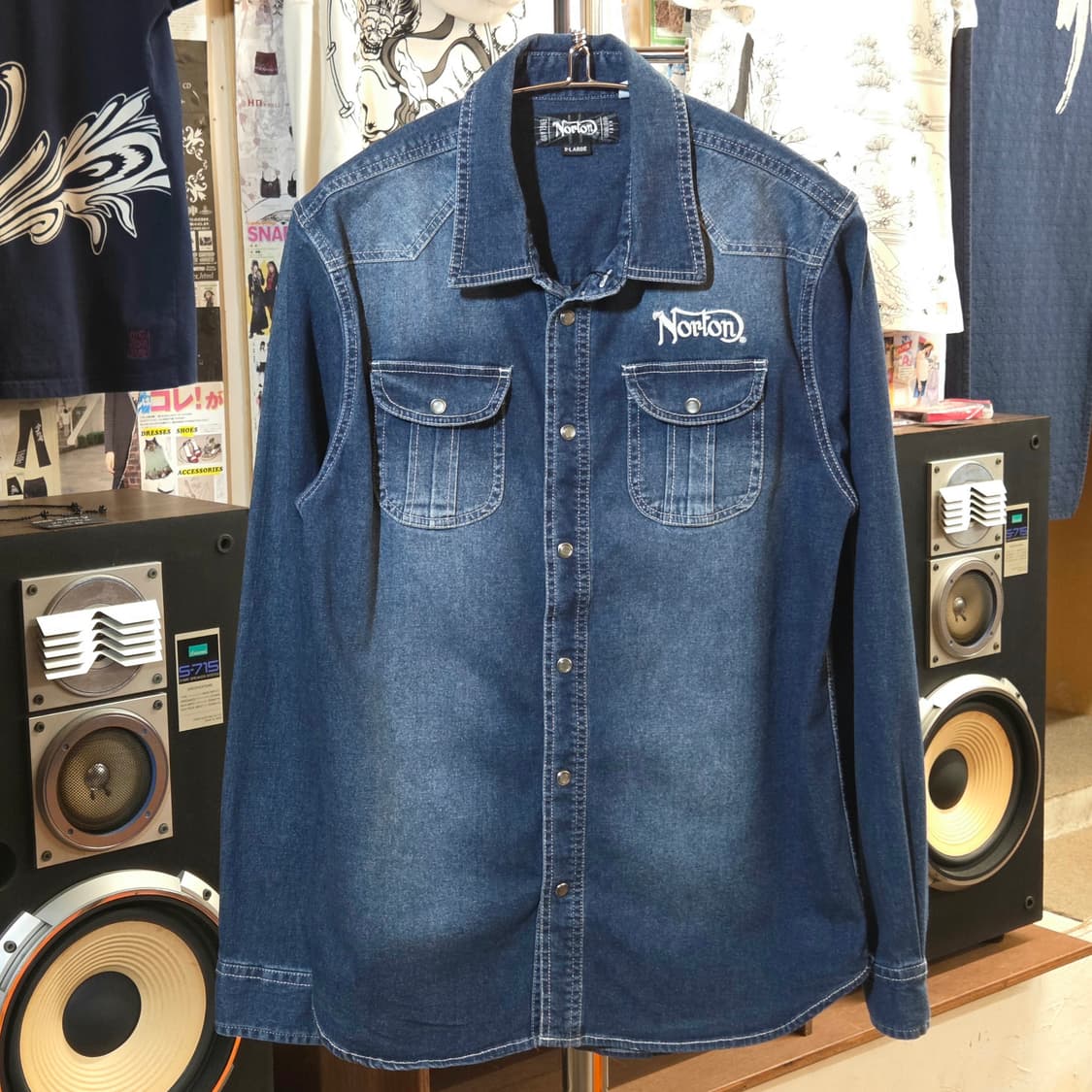 JPN 노턴 백자수 데님 셔츠 상품이미지5