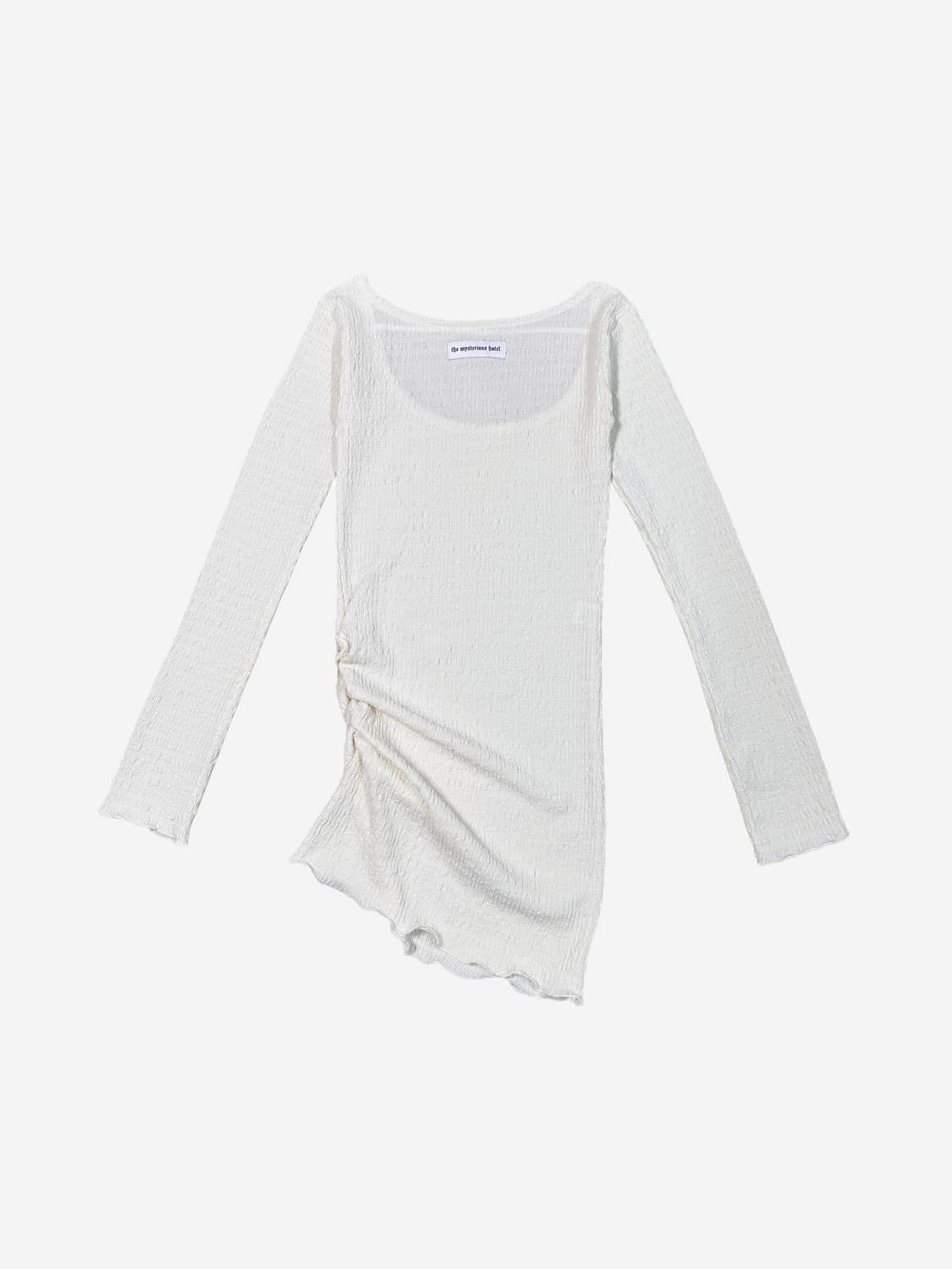 더미스테리어스호텔 셔링 원피스 화이트 상품이미지1