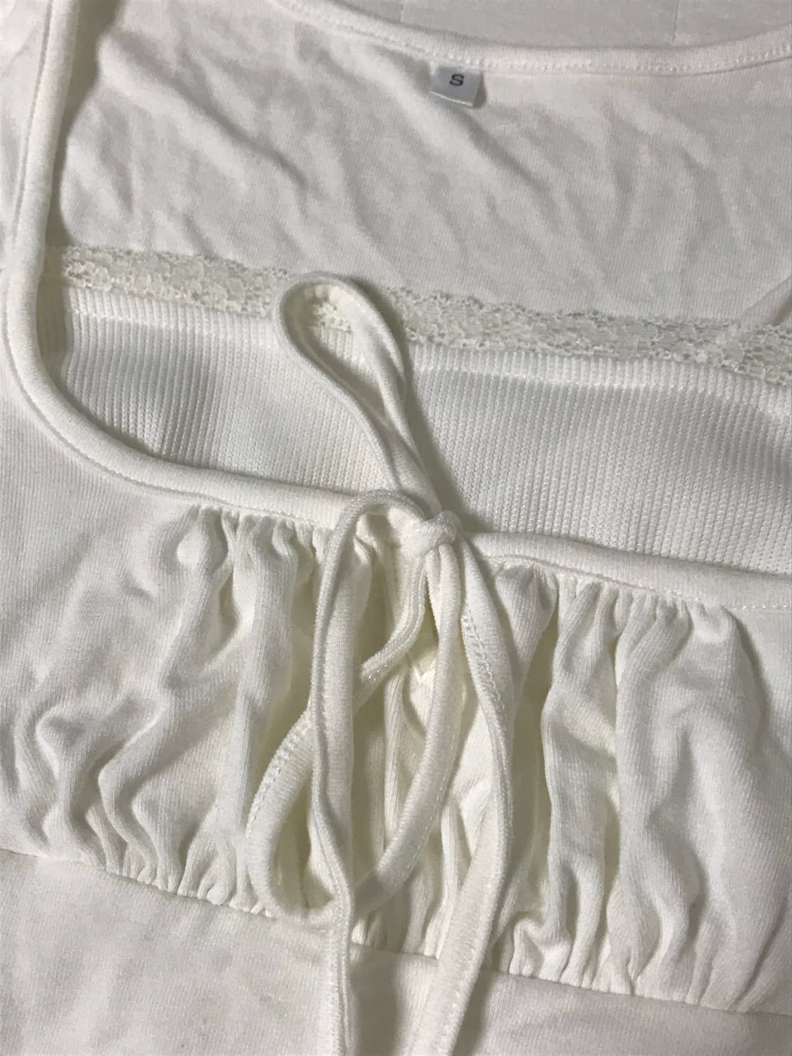 레이스 리본 레이어드 반팔티 고스 펑크 로걀탑 공겜여주 상품이미지2