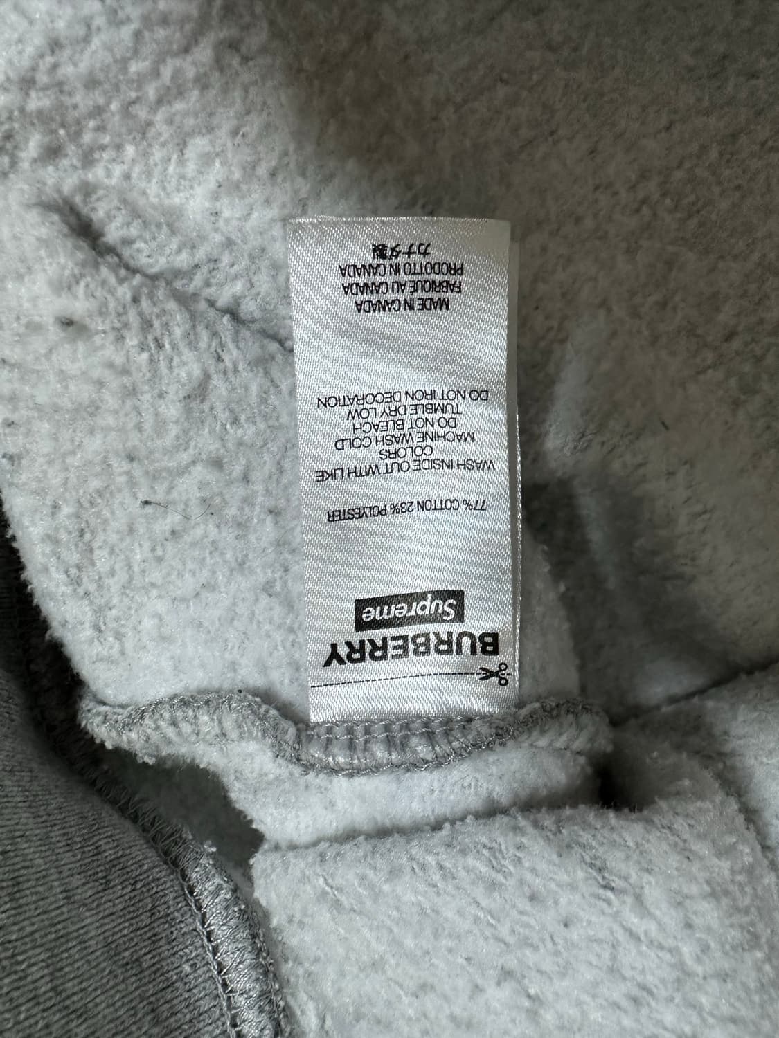 [XXL, 2XL] 슈프림 버버리 슈버리 박스로고 후드티 그레이 상품이미지6