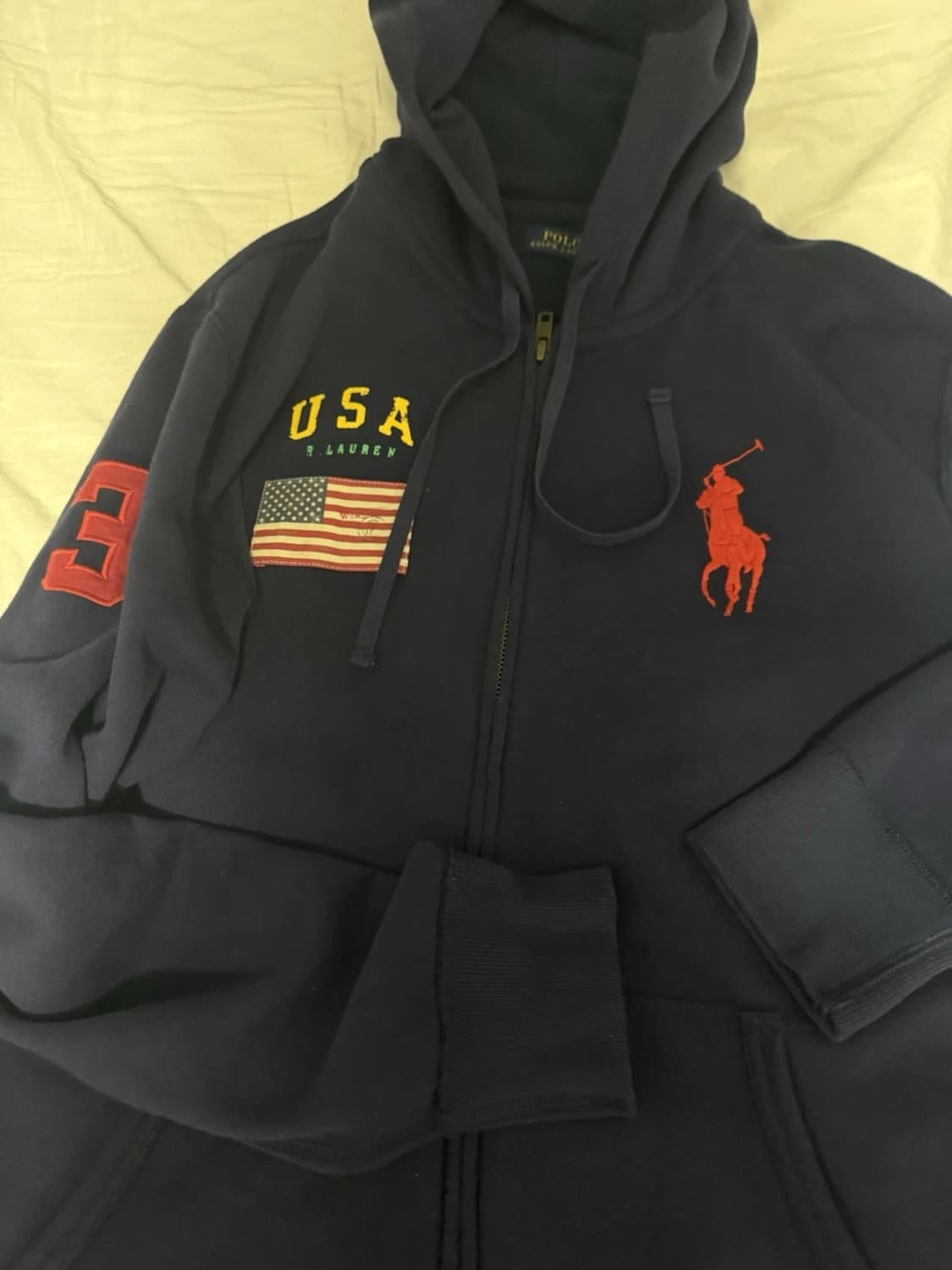 폴로 랄프로렌 빅포니 성조기 후드 집업 상품이미지2