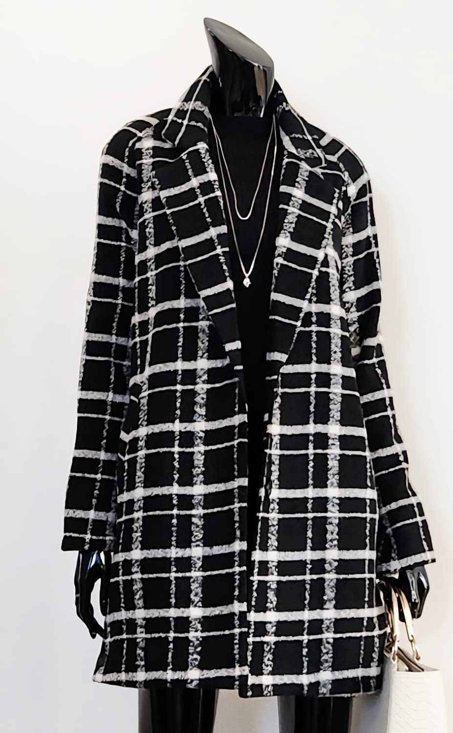 블랙체크코트  상품이미지1