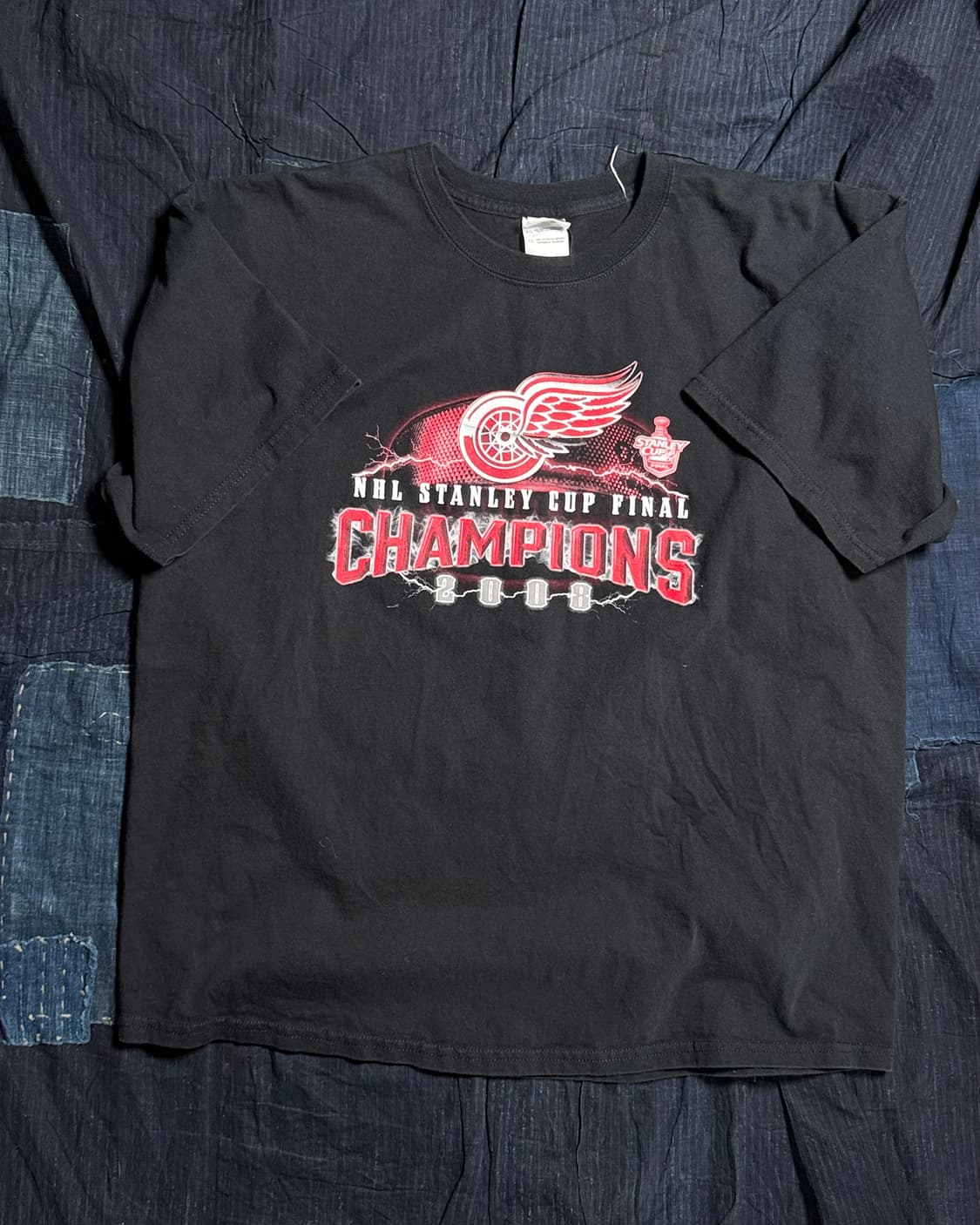 00‘s 길단 NHL 디트로이트 레드 윙스 챔피온 그래픽 티셔츠 XL 상품이미지1