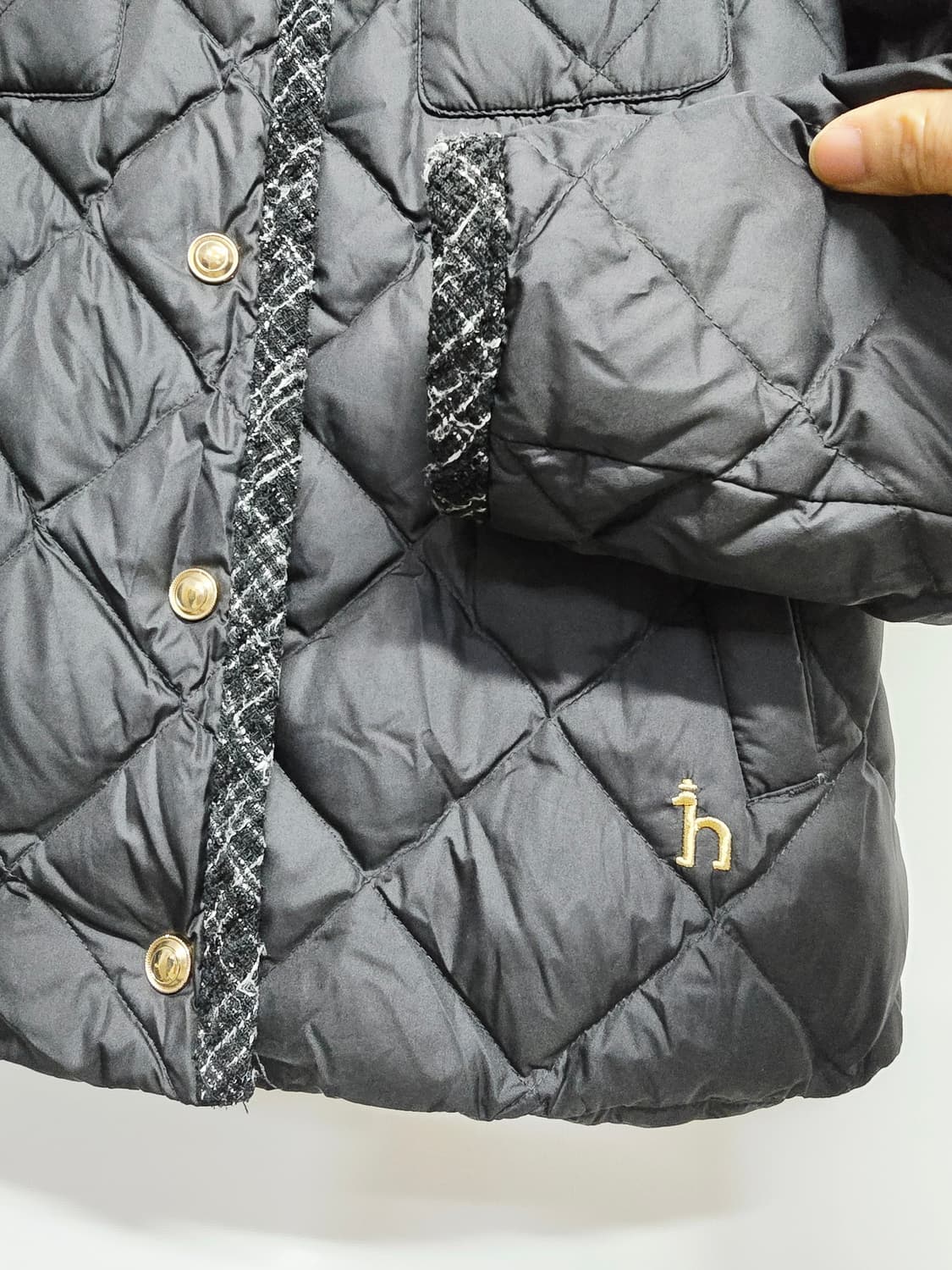 헤지스키즈 블랙 퀼팅 트위드 자켓 상품이미지3