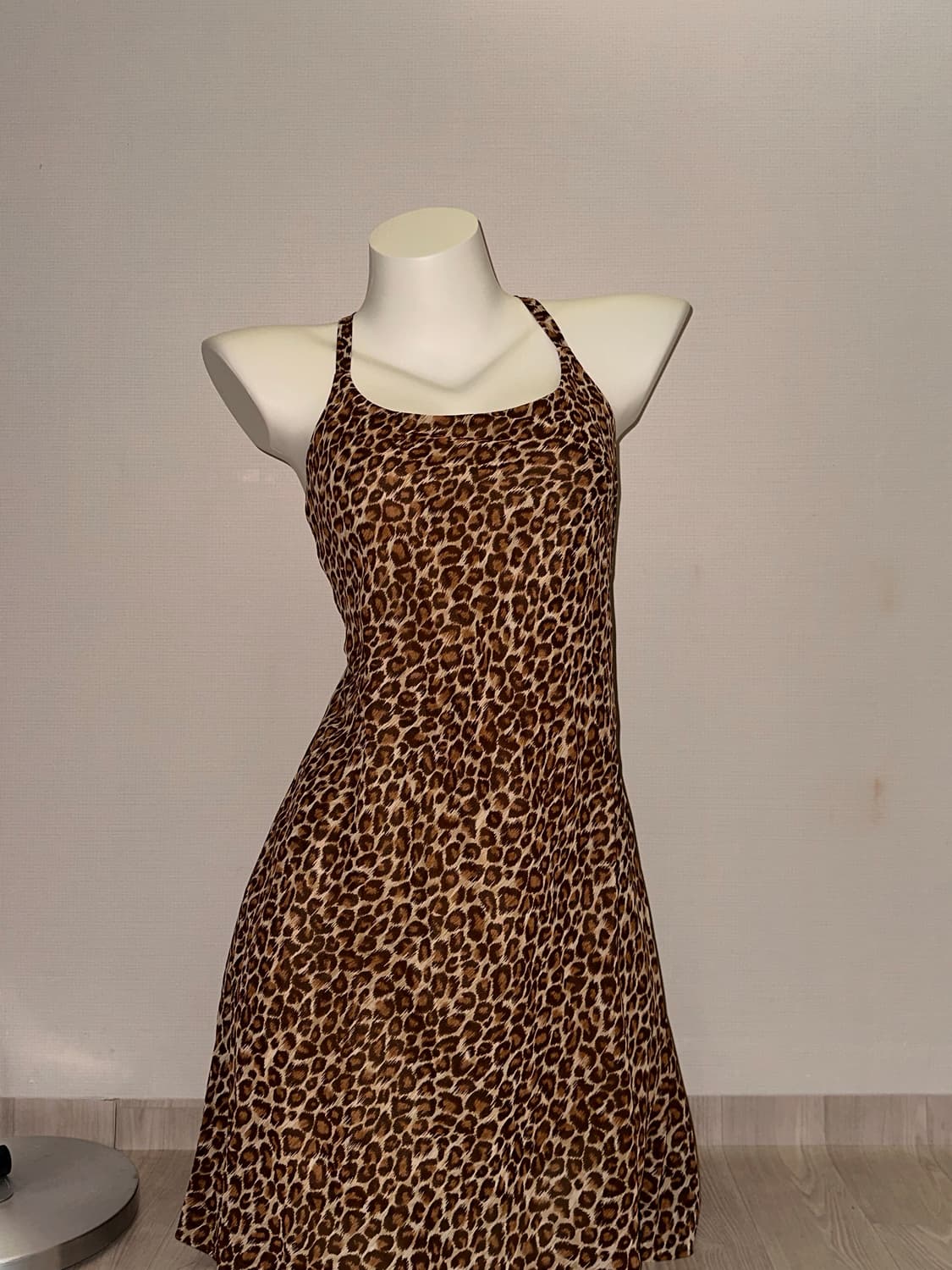 갸루 호피 빈피지 원피스 슬립 상품이미지4