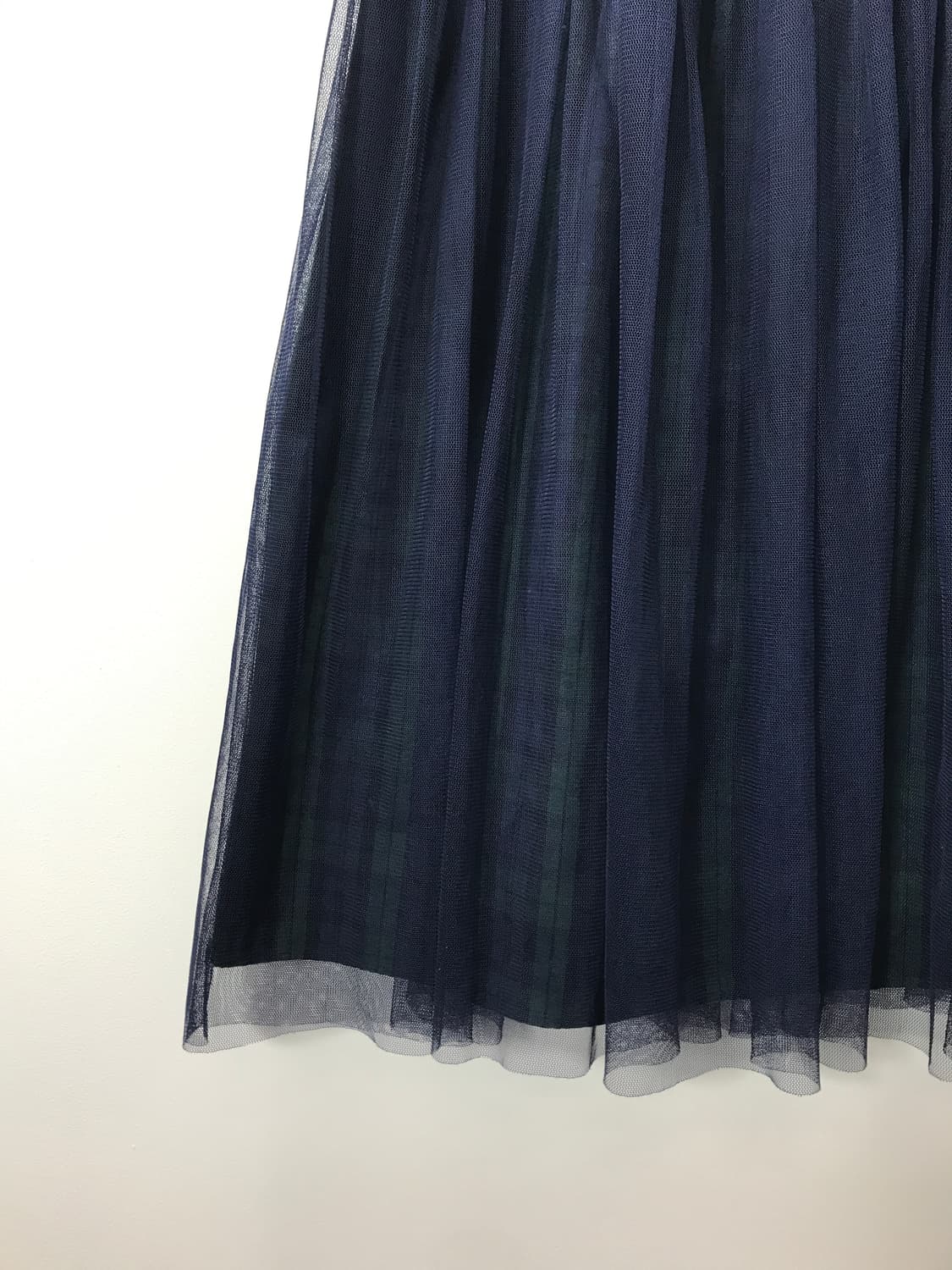 Jpn Navy Layered Green Plaid Midi Skirt 상품이미지6