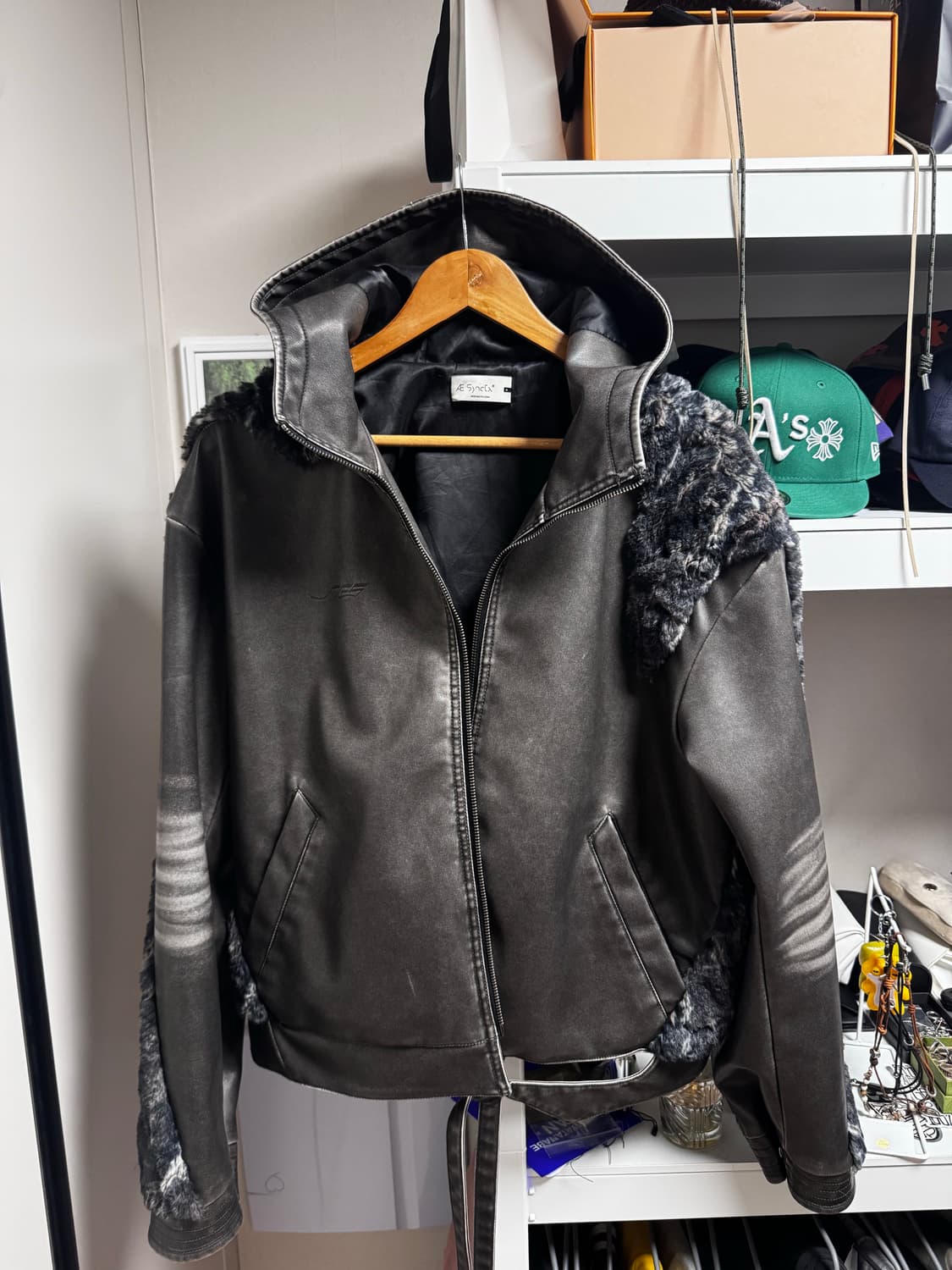 Ae synctx 에이시넥틱스 swamp leather jacket 상품이미지2