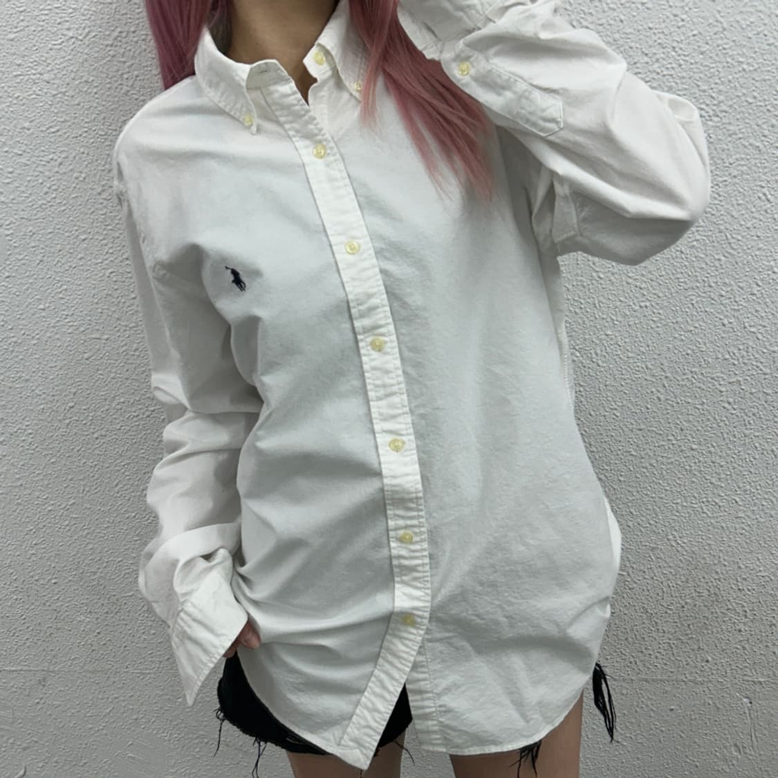 폴로 랄프로렌 네이비포니 화이트 셔츠 L 상품이미지1