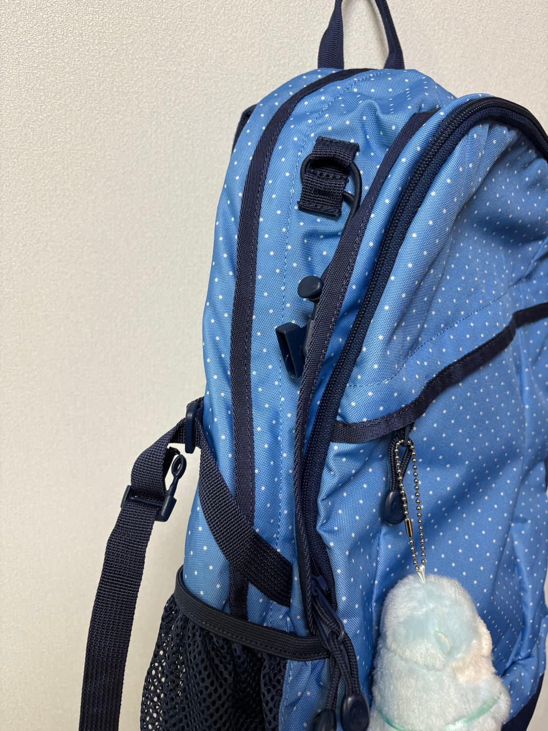 레어) coleman 콜맨 스카이블루 도트 백팩 모리걸 일본 빈티지 상품이미지3