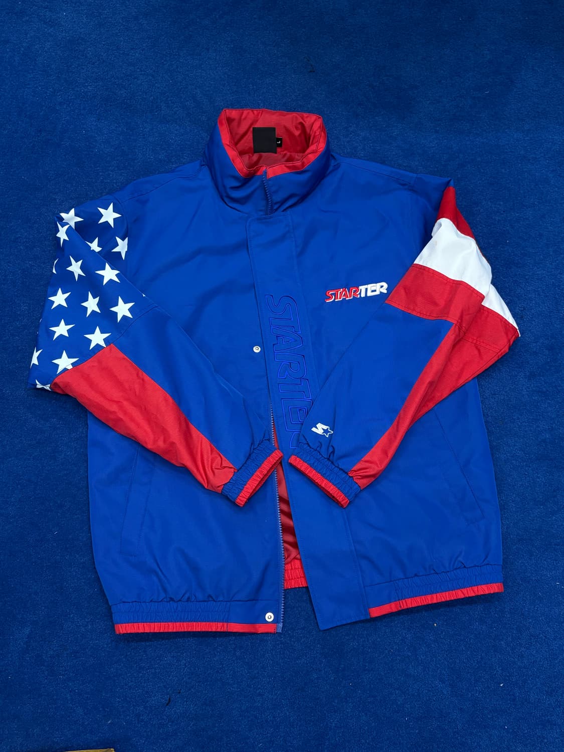 스타터(Starter) 성조기 바람막이 블랙 라벨 상품이미지1
