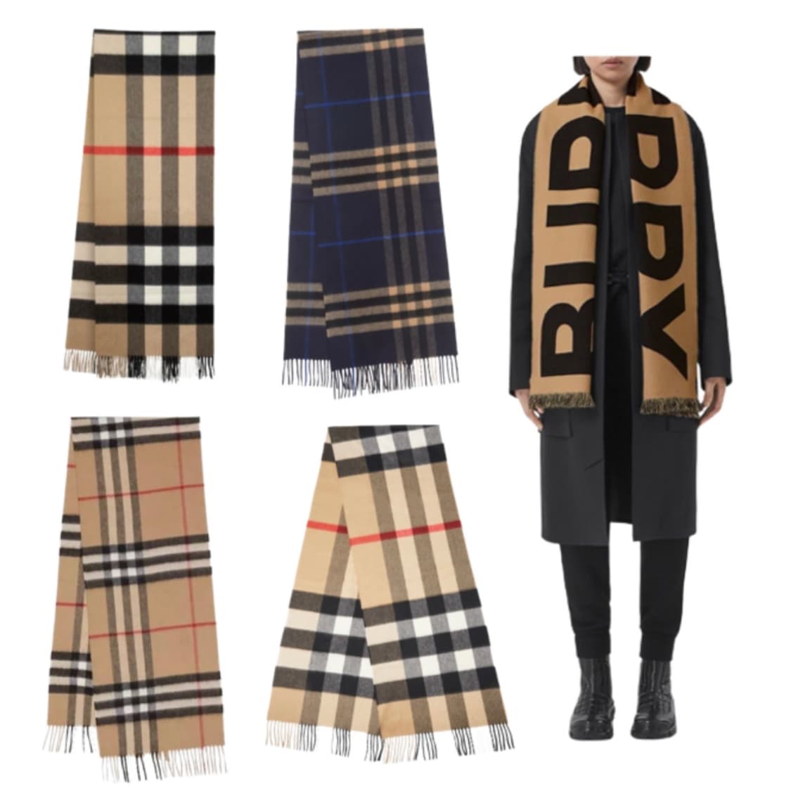 버버리 블랙 캐시미어 머플러 남여공용 상품이미지7