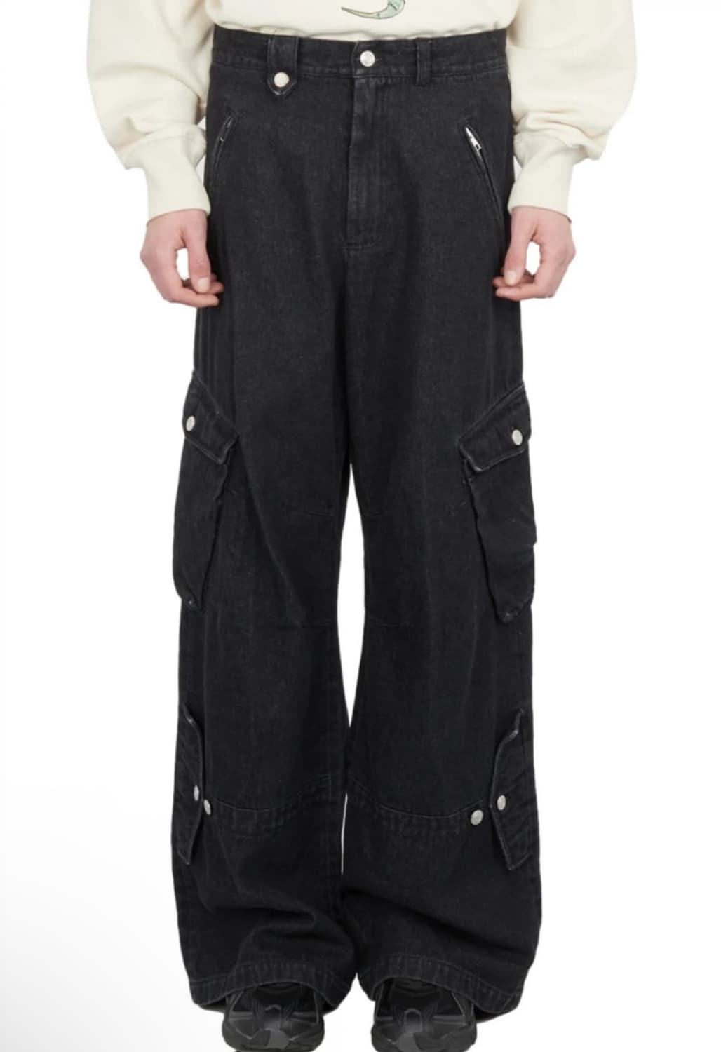 에곤랩 egonlab 와이드 카고 스톤 데님팬츠 M 상품이미지2