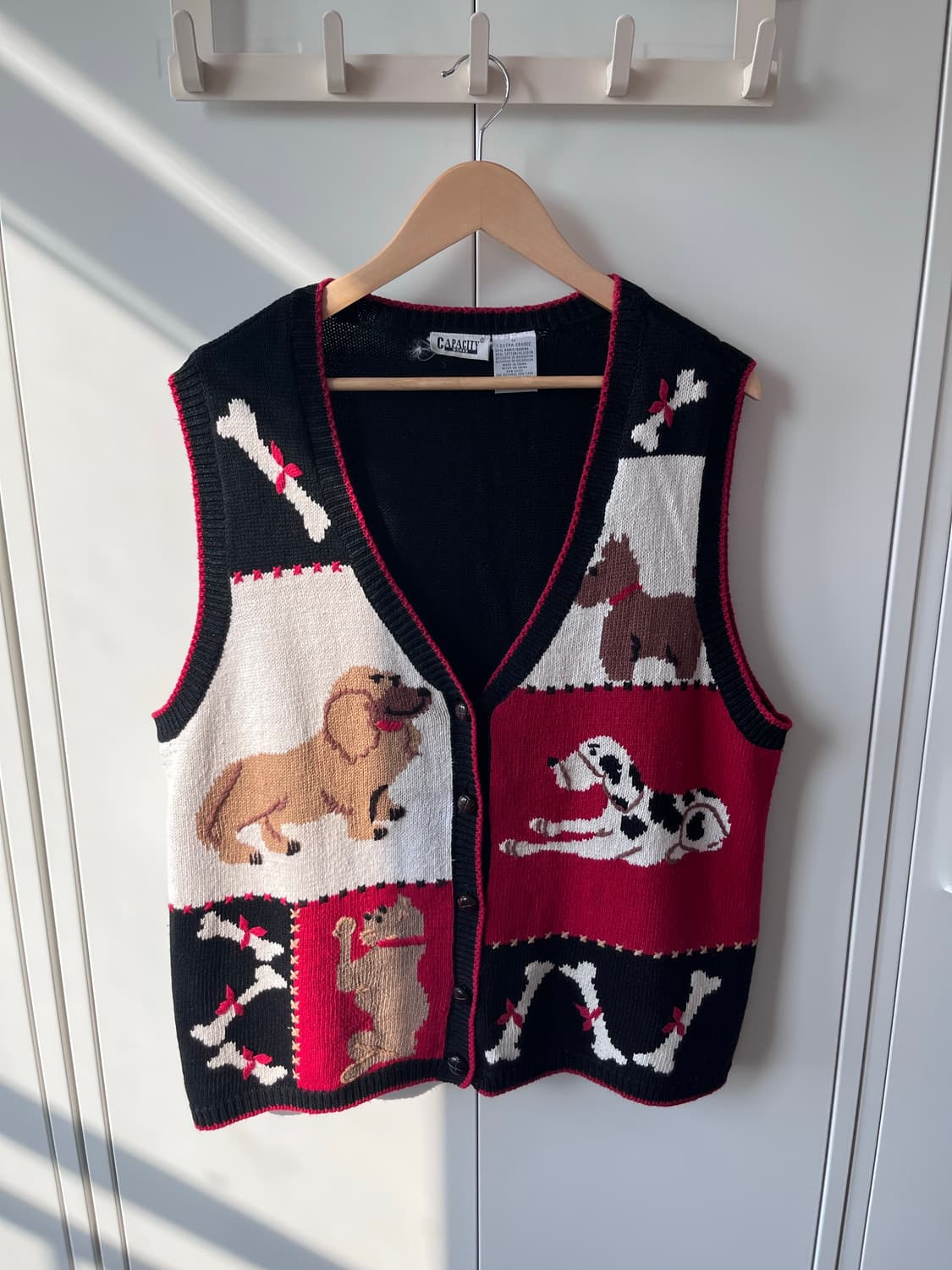Capacity 강아지 조각 패치 조끼 니트 가디건  상품이미지7