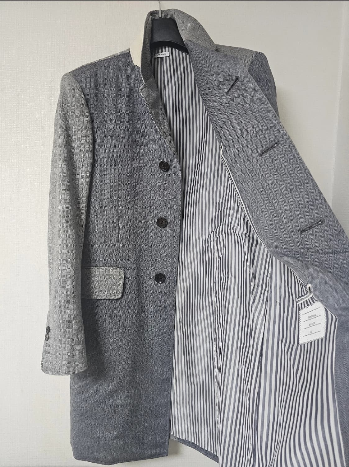 톰브라운 펀믹스 헤링본 울 코트(1/100/S급) 상품이미지4