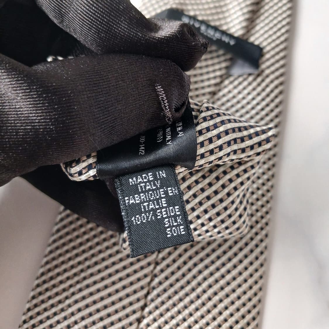 지방시 실크 베이지 자카드 패턴 넥타이 8.8cm S~A+등급 E756 상품이미지10