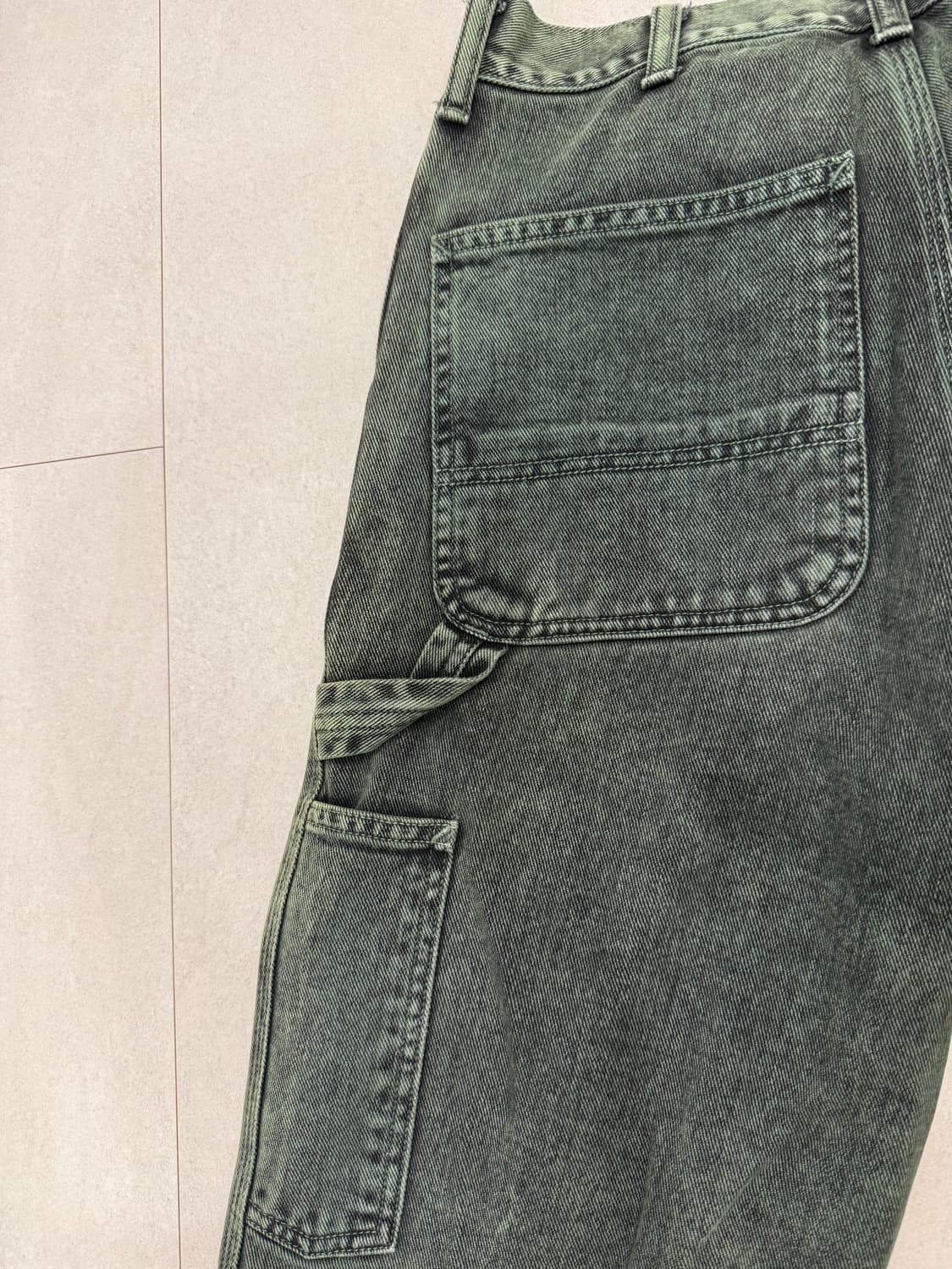 칼하트 싱글니 다크 그린 워싱 팬츠 상품이미지6