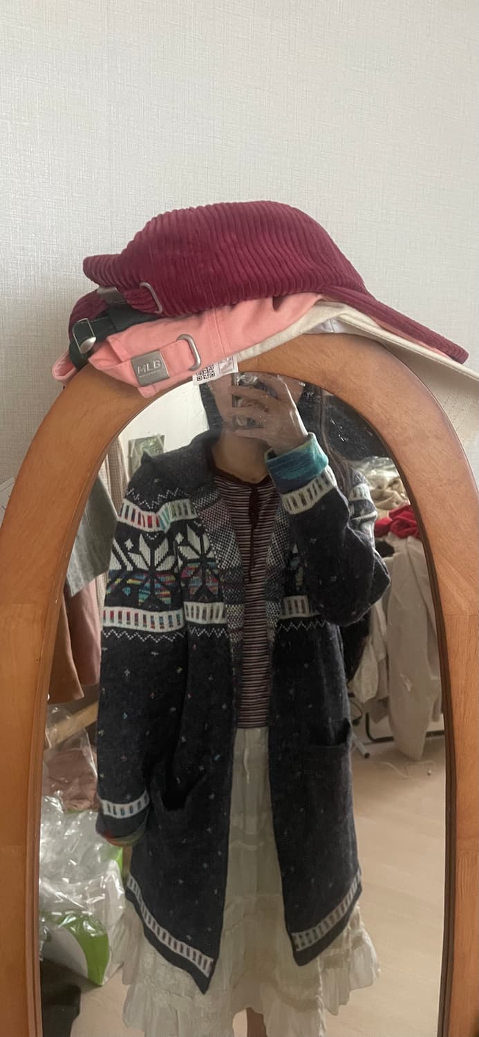 모리걸 빈티지 노르딕 롱 후드 가디건💙♥️ 상품이미지3