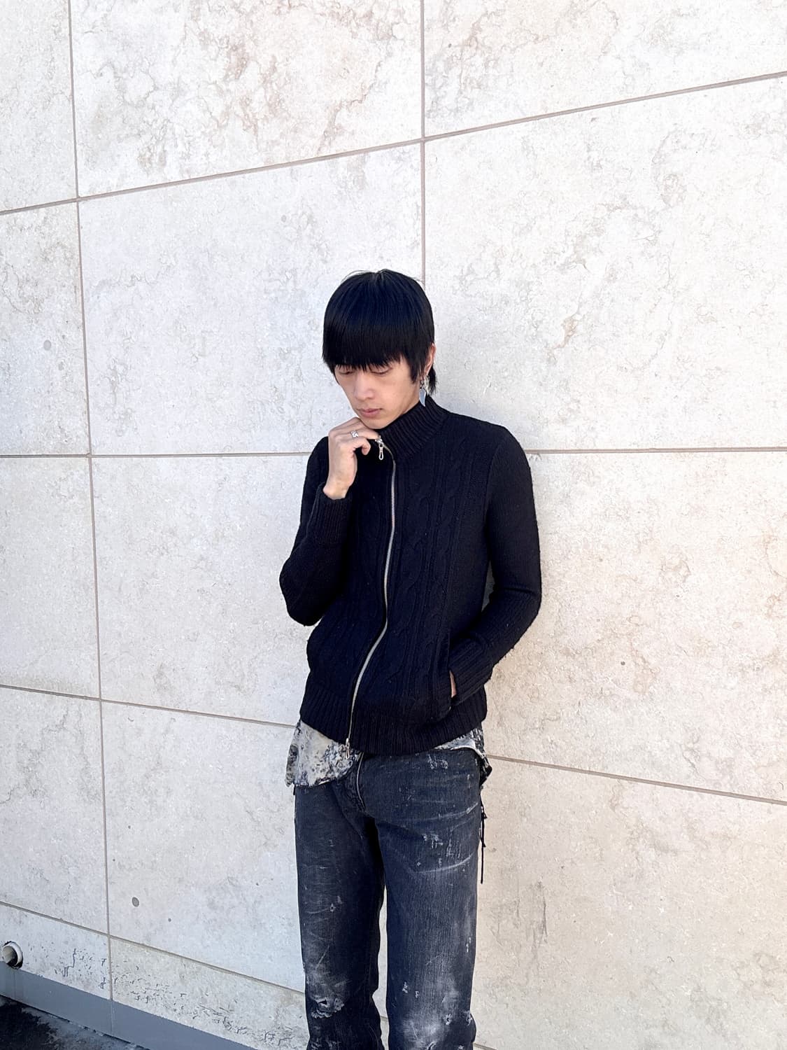 [5351 Pour Les Hommes] 2-way Black Knit  상품이미지2