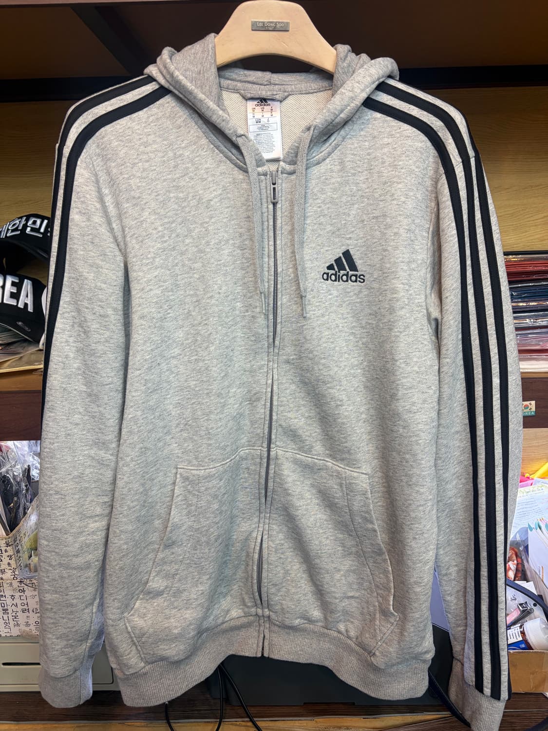 아디다스 삼선 후드집업 그레이 상품이미지1
