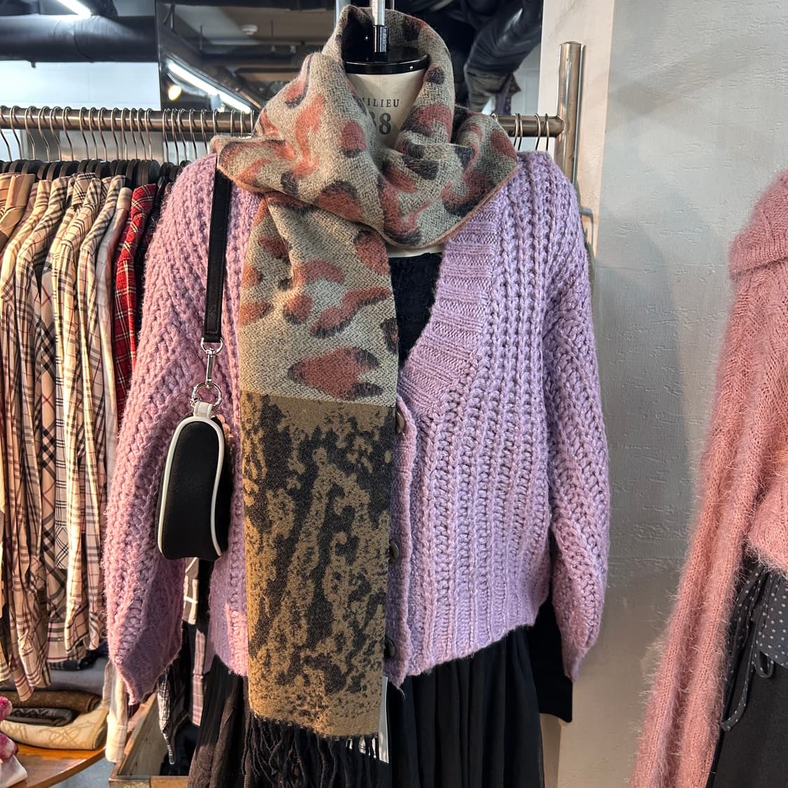 (1+1)Lovely Vintage Cardigan&Muffler Set 상품이미지2