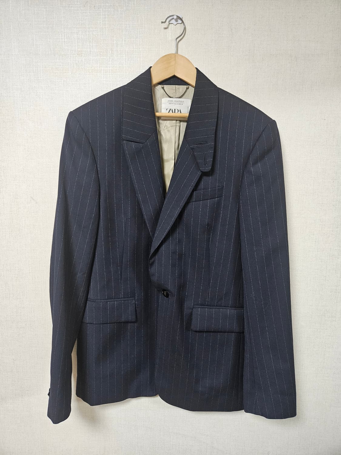 ZARA 스트라이프 원버튼 블레이저 48(L) 상품이미지1