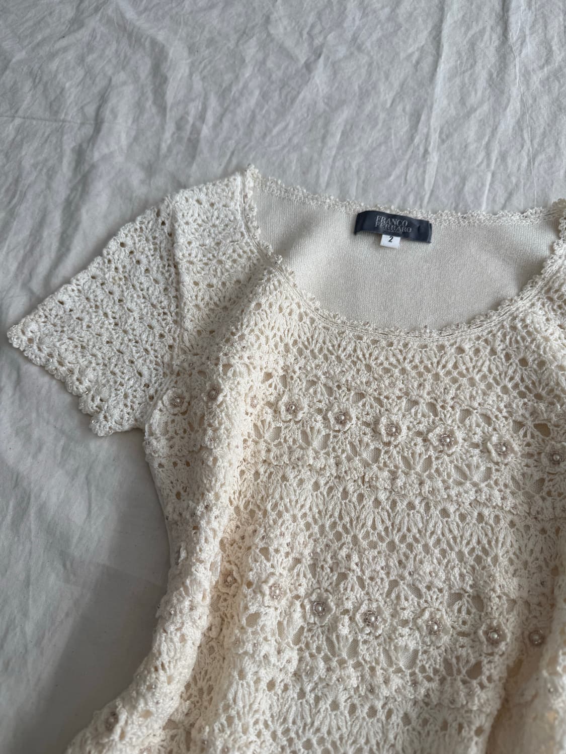 베이지 페어리 코지 딱붙 반팔탑 상품이미지2