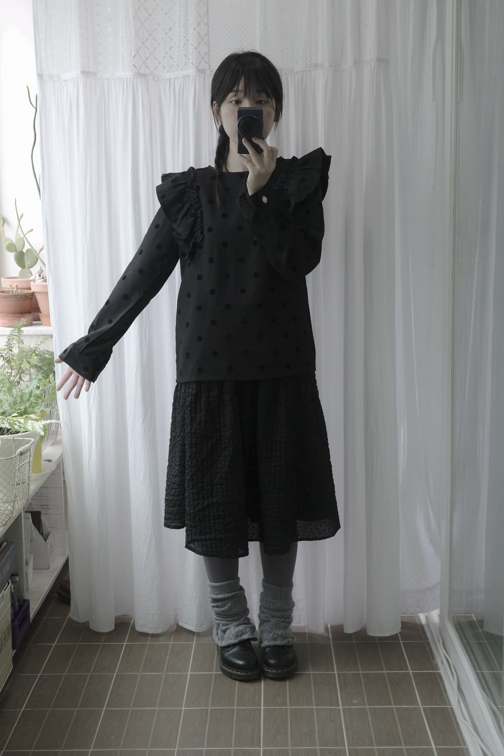Dot Shirring blouse 상품이미지2