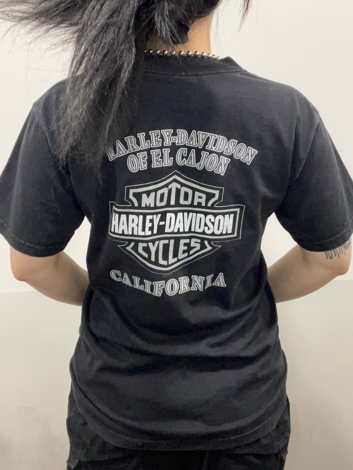 00s Harley Davidson 할리데이비슨 실버 빅로고 반팔 티셔츠 상품이미지2