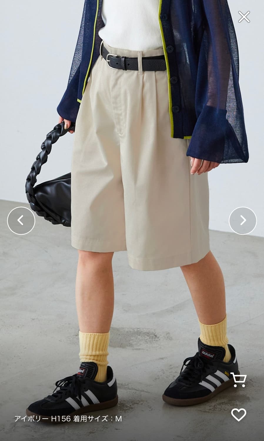 치노 하프 팬츠 아이보리 아메카지 상품이미지2