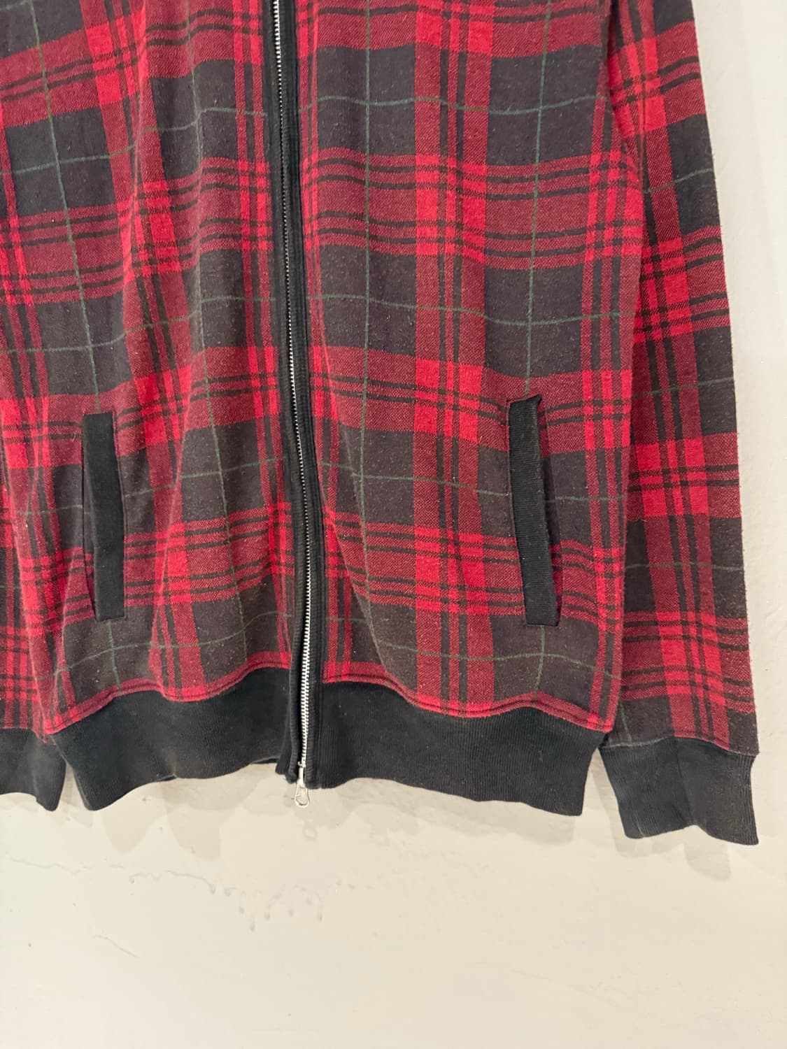 tartan check pattern 2-way hood zip-up 상품이미지5