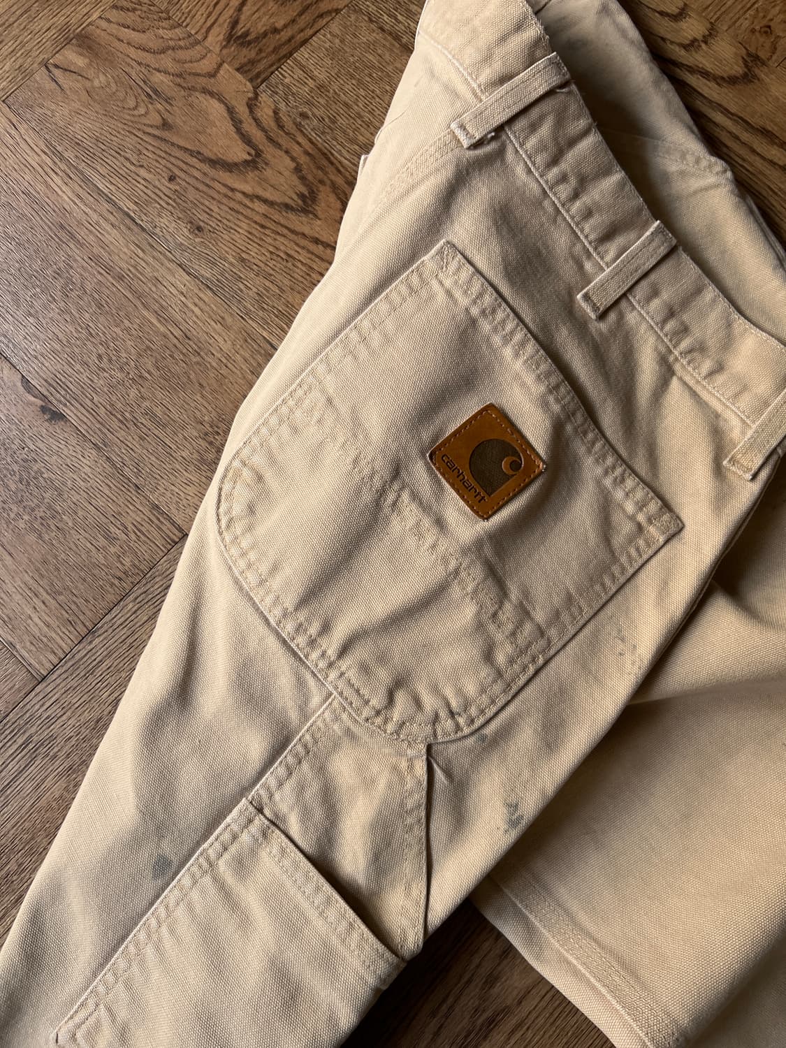 [34]칼하트 USA 더티워싱 밀 베이지 싱글니 카펜터 워크 팬츠 상품이미지7