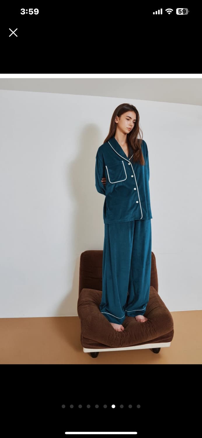 새상품) 울랄라 피치 기모 파자마 블루그린 정가 9.6만 현재 품절 상품이미지5