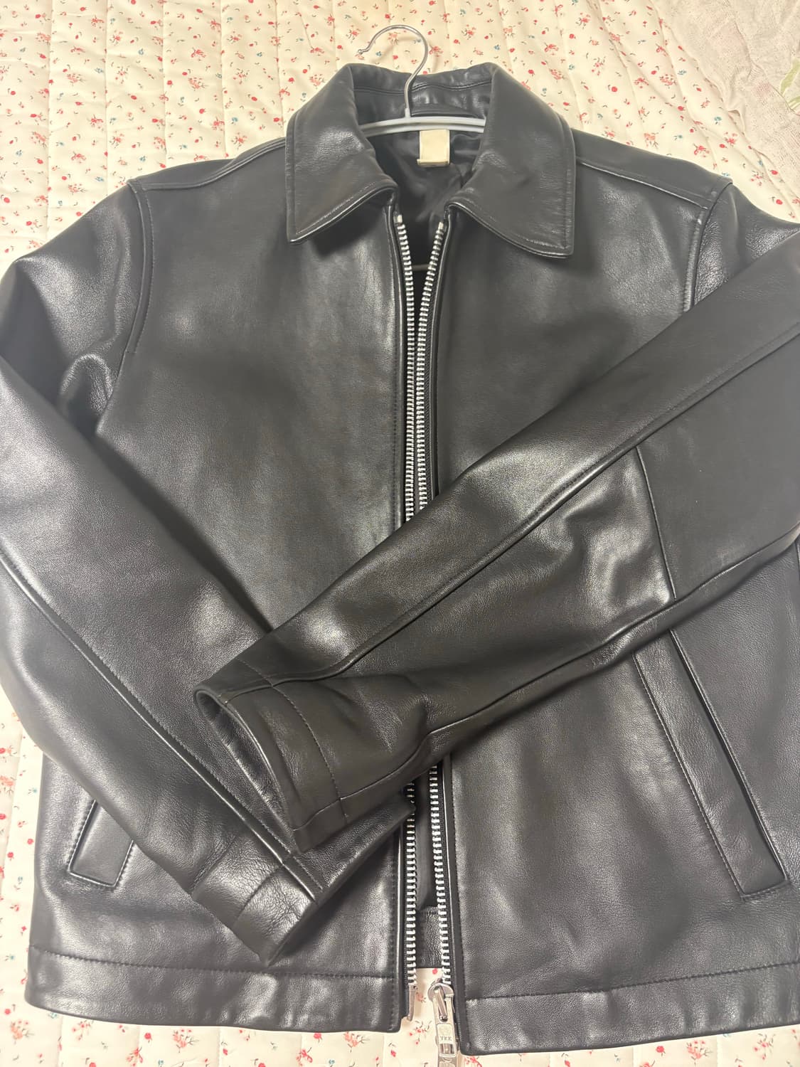 선플라워 숏레더 자켓 46사이즈 블랙 상품이미지1